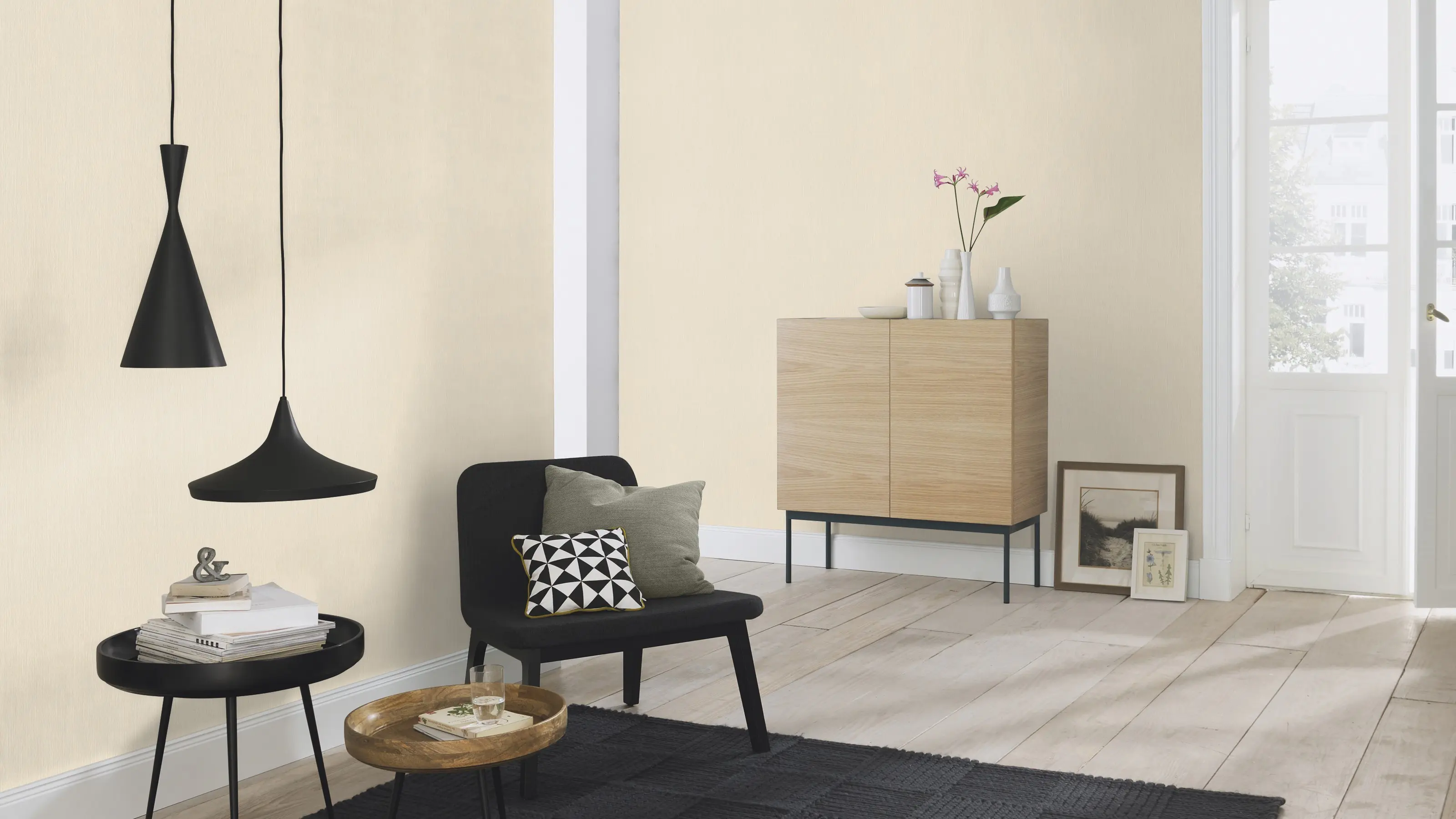 Rasch Vliestapete Uni beige 10,05 x 0,53 m