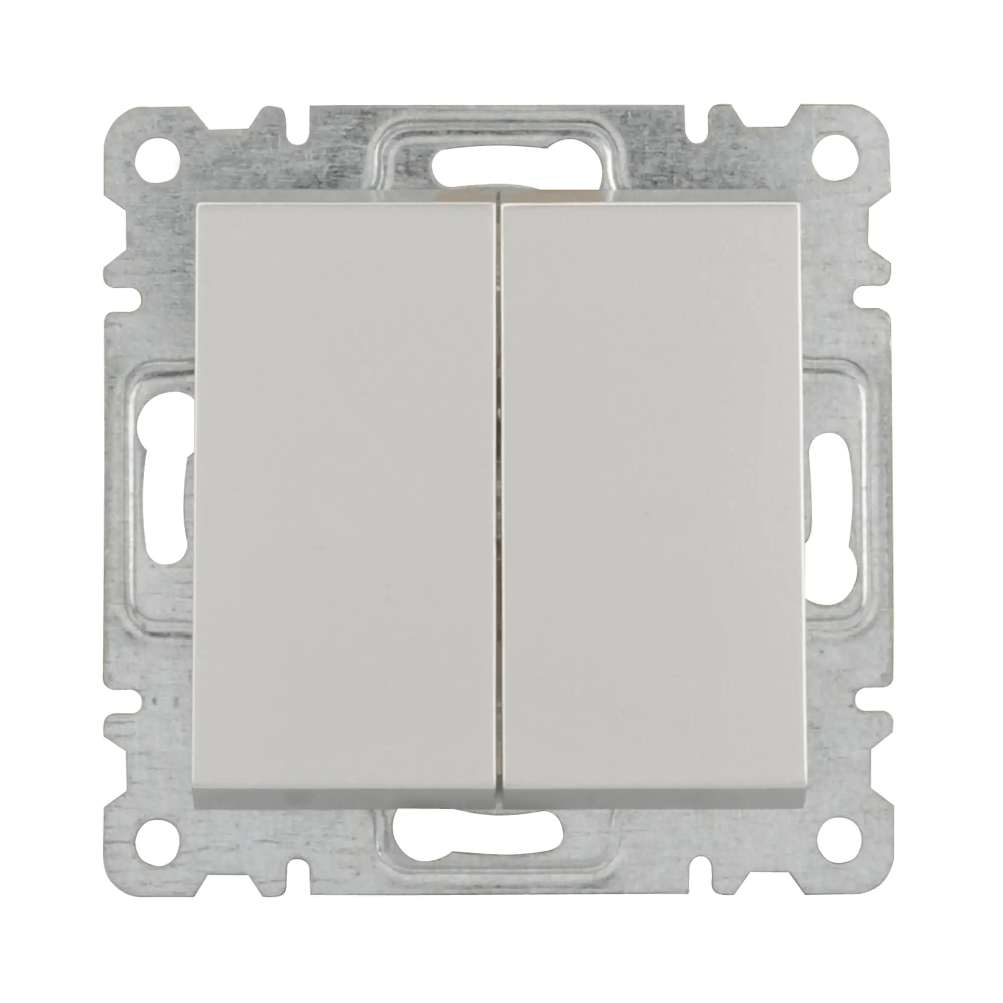 Unitec Doppel-Wechselschalter silber, Serie Karea Unitec Doppel-Wechselschalter silber, Serie Karea