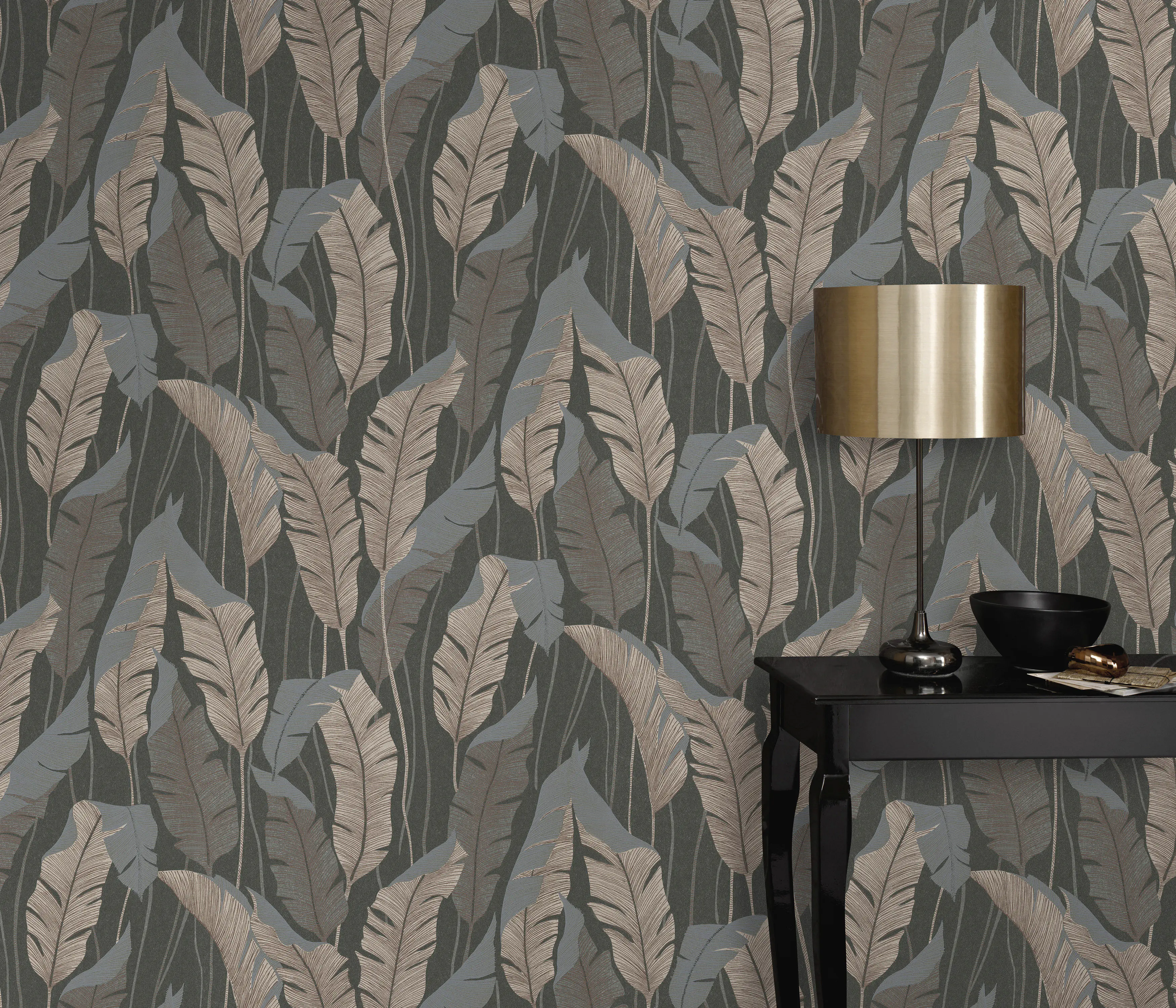 Erismann Vliestapete Floral anthrazit 10,05 x 0,53 m