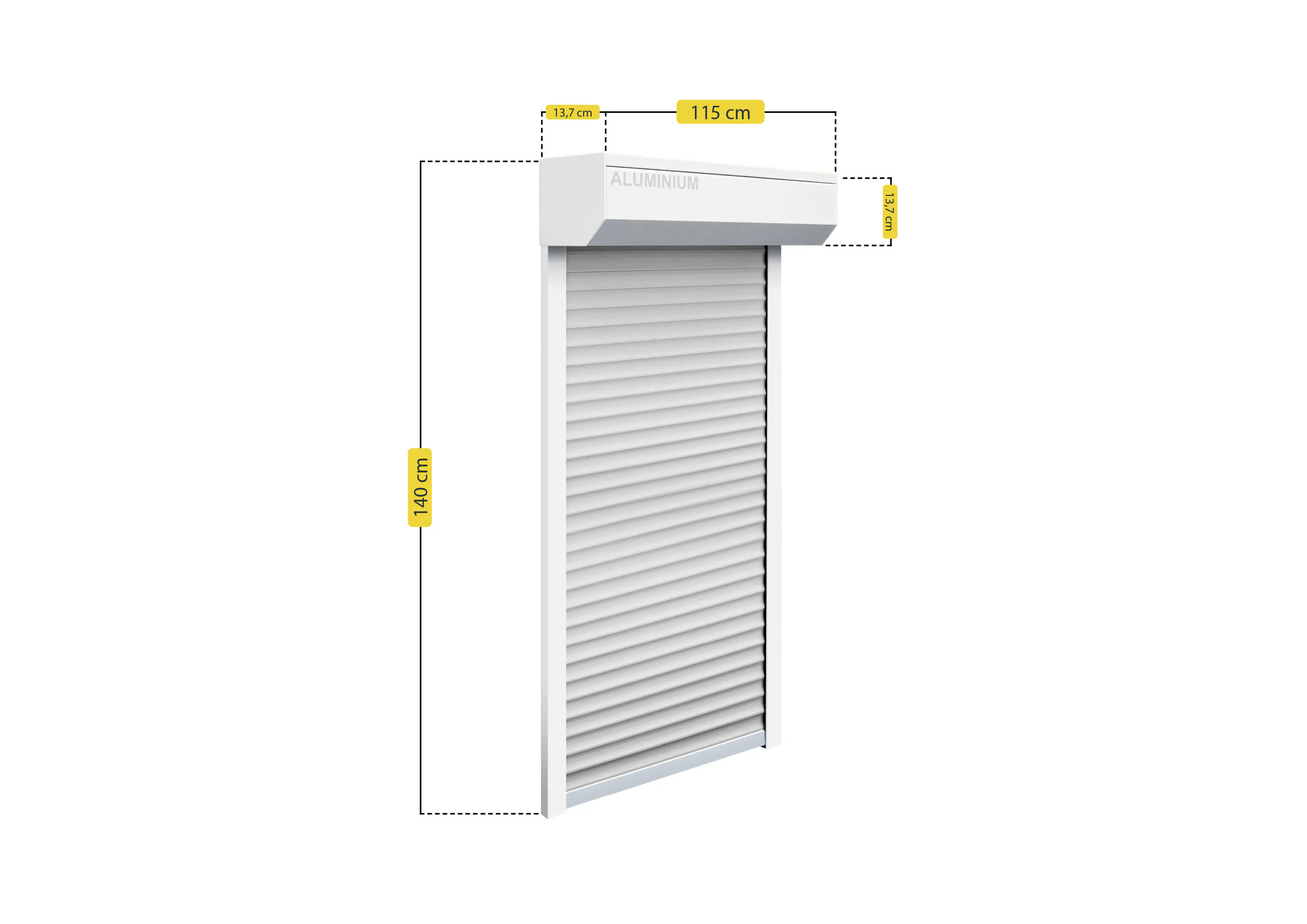 Schellenberg Vorbaurollladen-Set, 115 x 140 cm, 45°-Rollladenkasten, weiß/grau Schellenberg Vorbaurollladen-Set, 115 x 140 cm, 45°-Rollladenkasten, weiß/grau