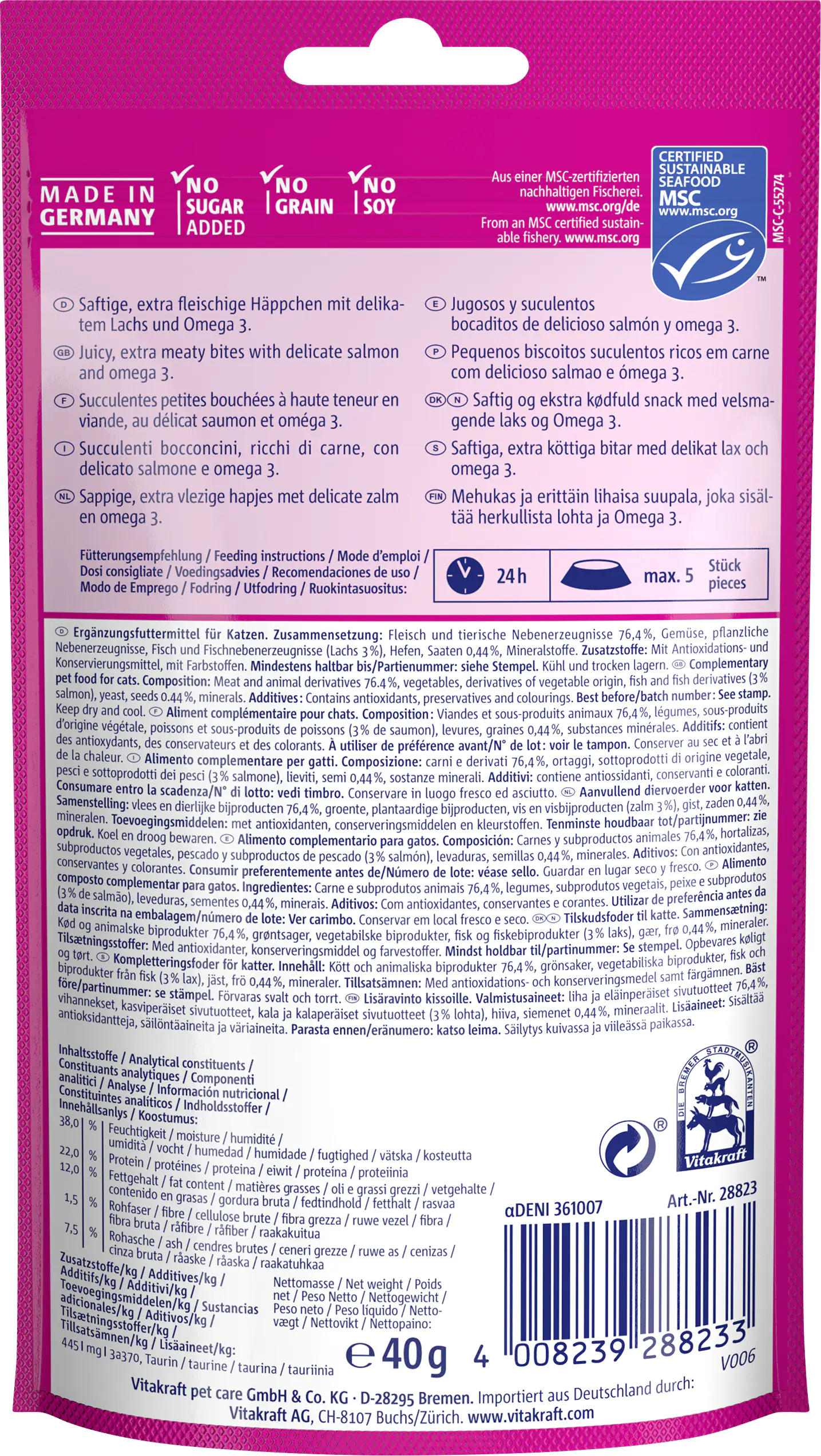 Vitakraft Cat Yums® +Lachs & Omega 3 MSC 40 g Vitakraft Cat Yums® +Lachs & Omega 3 MSC 40 g