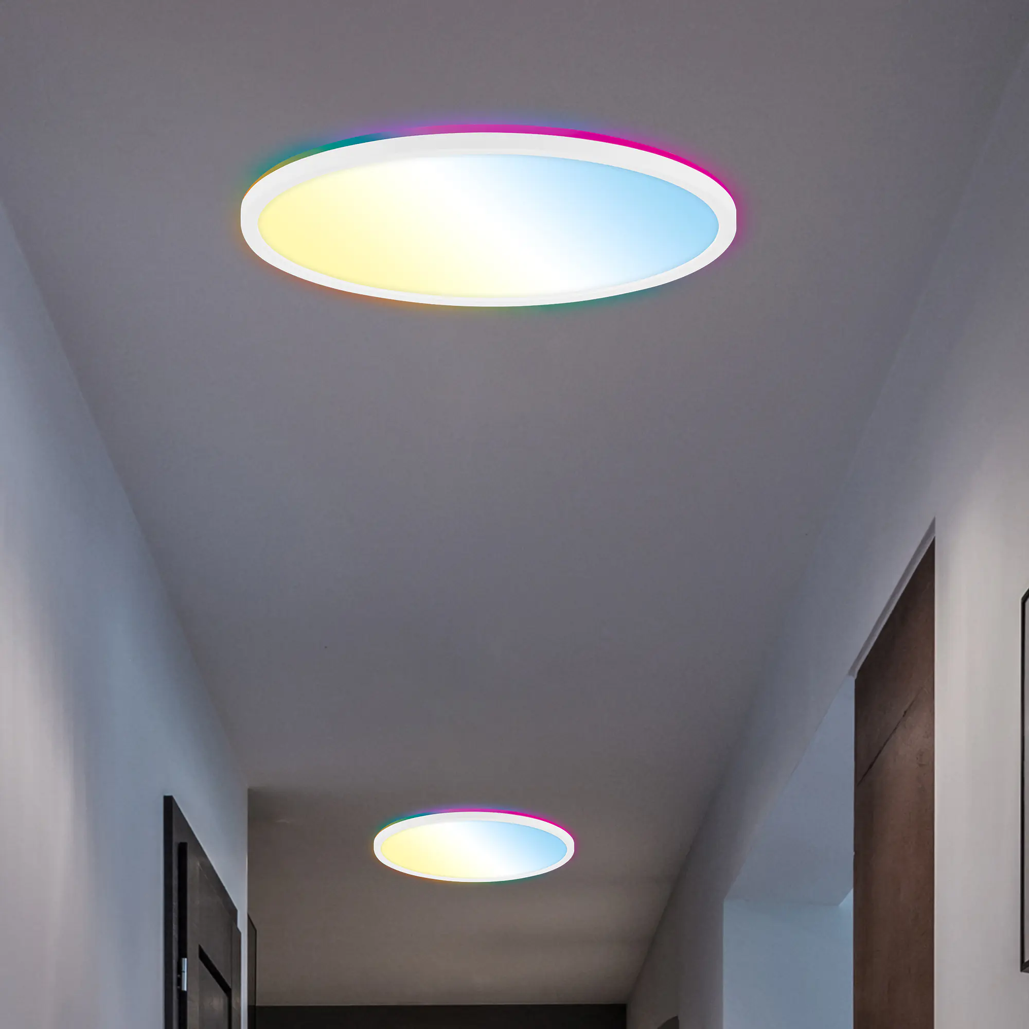 Briloner LED-Panelleuchte Slim Ø 42 cm weiß RGB dimmbar