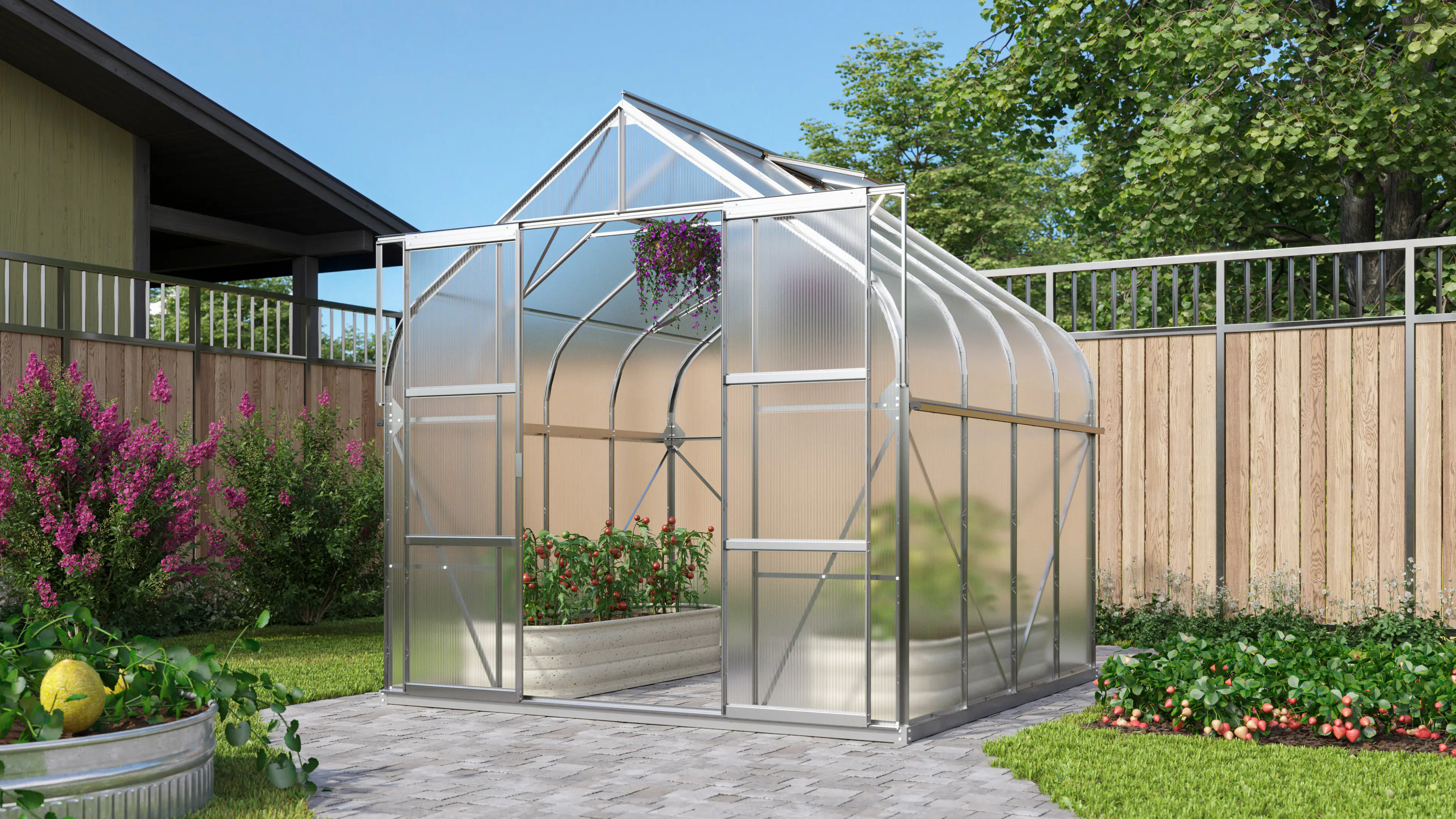 Vitavia Gewächshaus-Set Dione 6700 HKP 4 mm alu 254 x 254 cm 