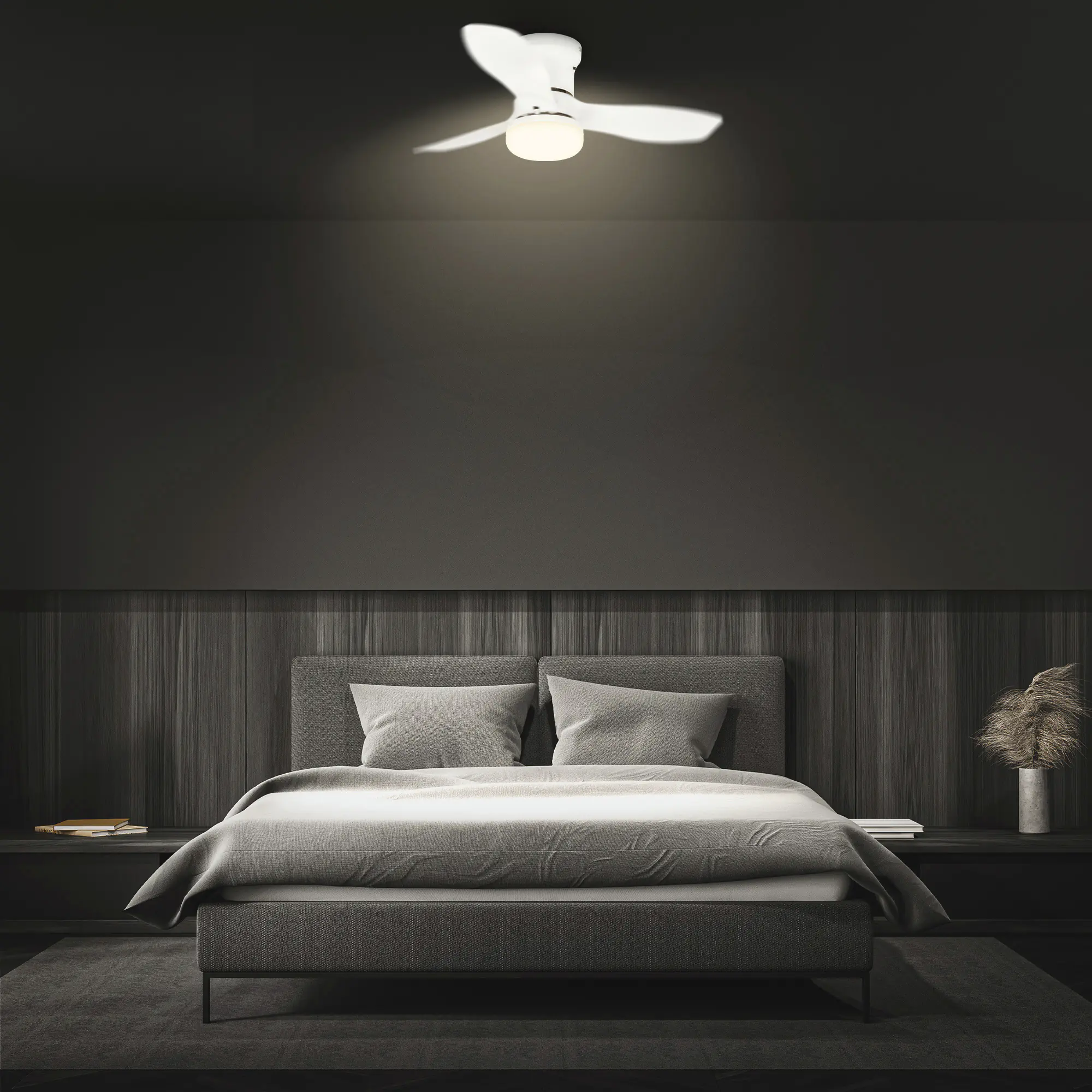 Briloner LED Deckenventilator Pan Ø 60 cm 3 Stufen weiß CCT dimmbar
