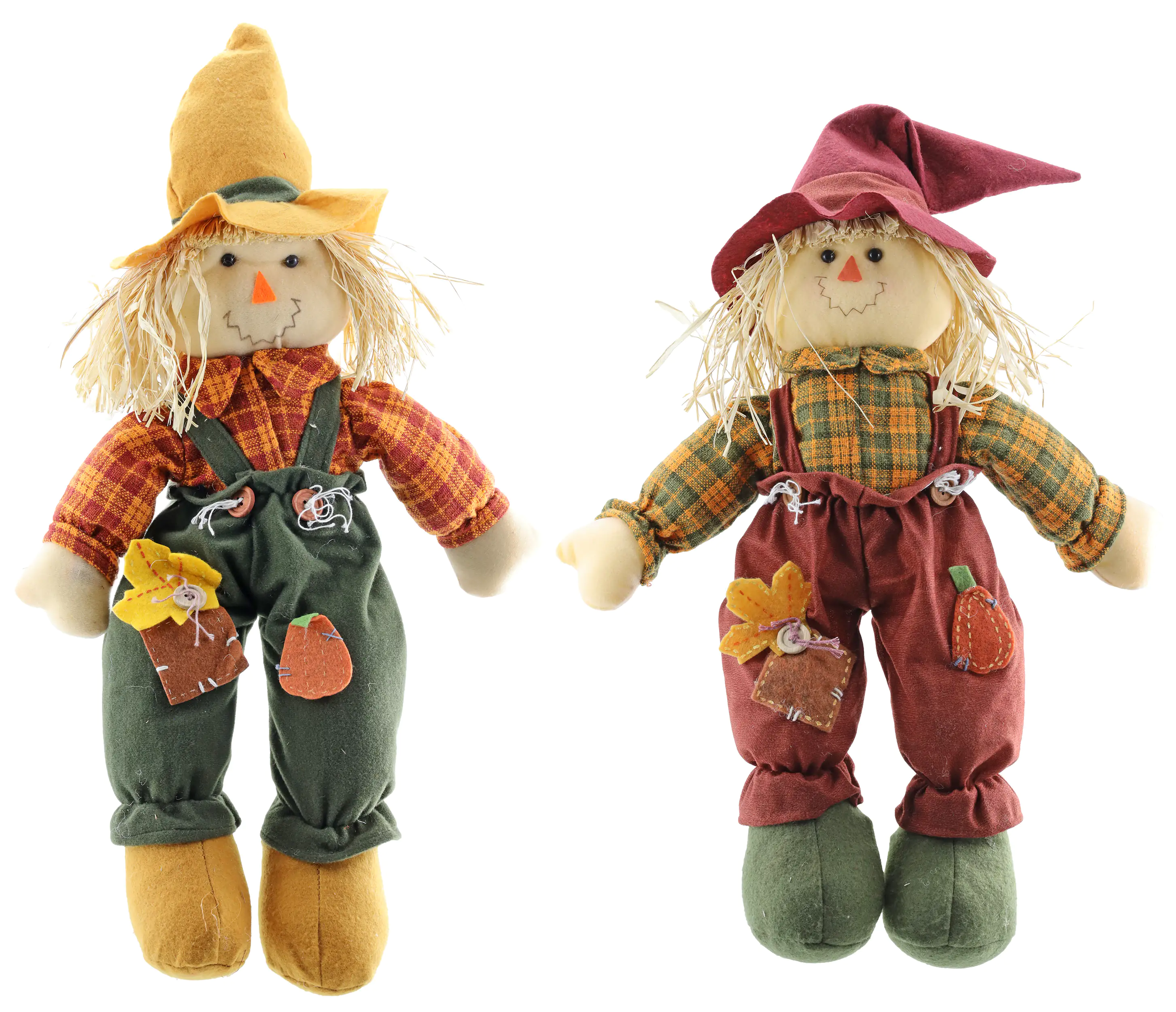 Vogelscheuche aus Stoff und Stroh 50 cm