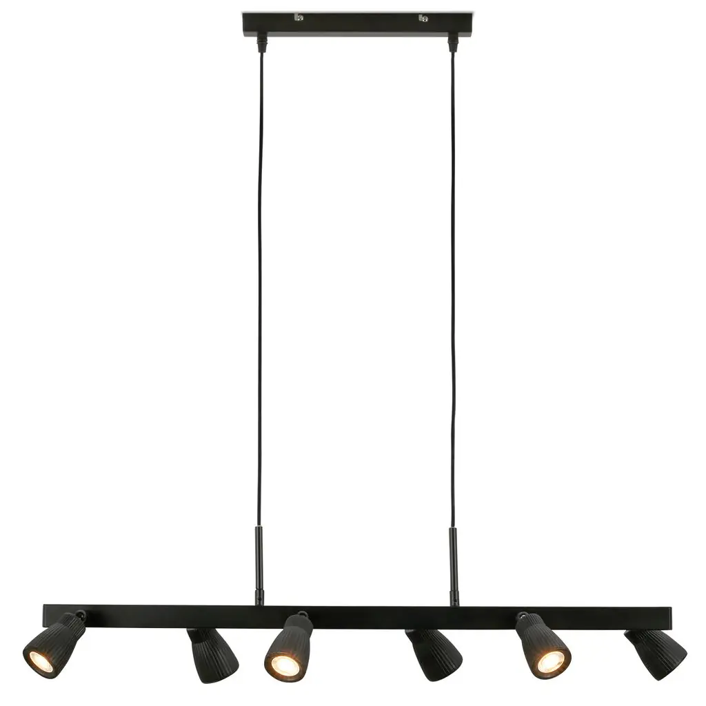Briloner LED-Pendelleuchte RIFF 6-flammig 80,5 x 120 cm schwarz warmweiß