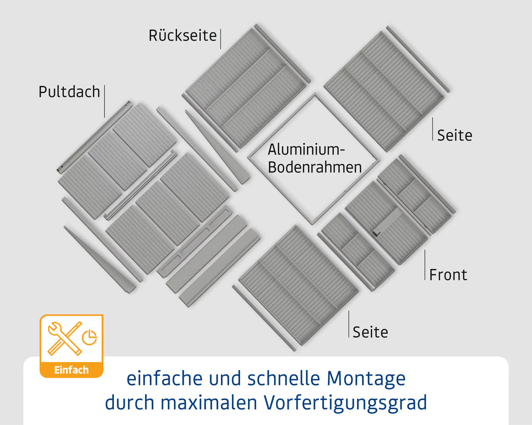 EcoStar Gerätehaus Elegant-P Typ 1 taubenblau 247,9 x 153 x 228,6 cm EcoStar Gerätehaus Elegant-P Typ 1 taubenblau 247,9 x 153 x 228,6 cm