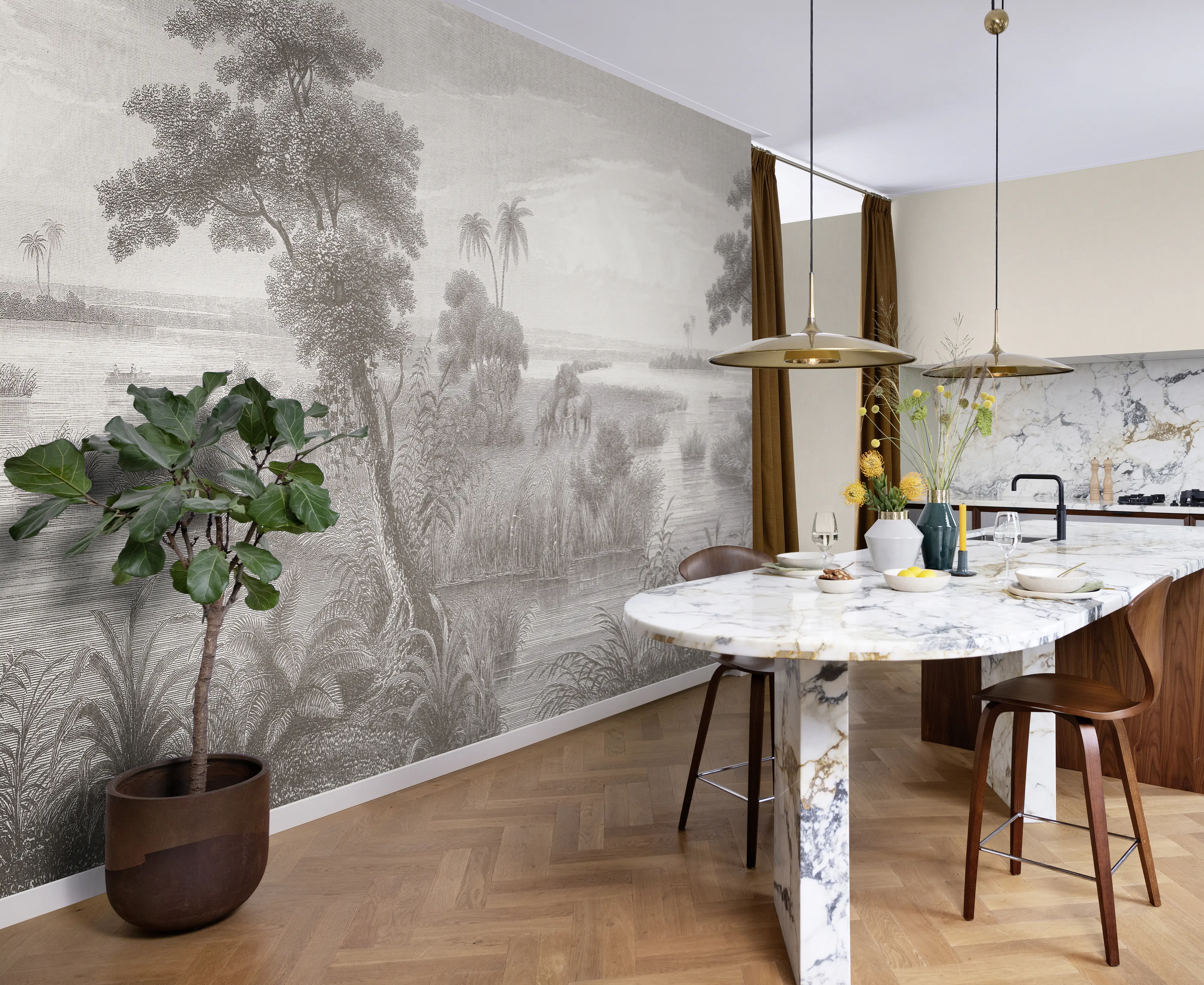 Rasch Vlies Fototapete 556162 Braun-Hellbraun Muster & Motive 2,65 m x 3,71 m