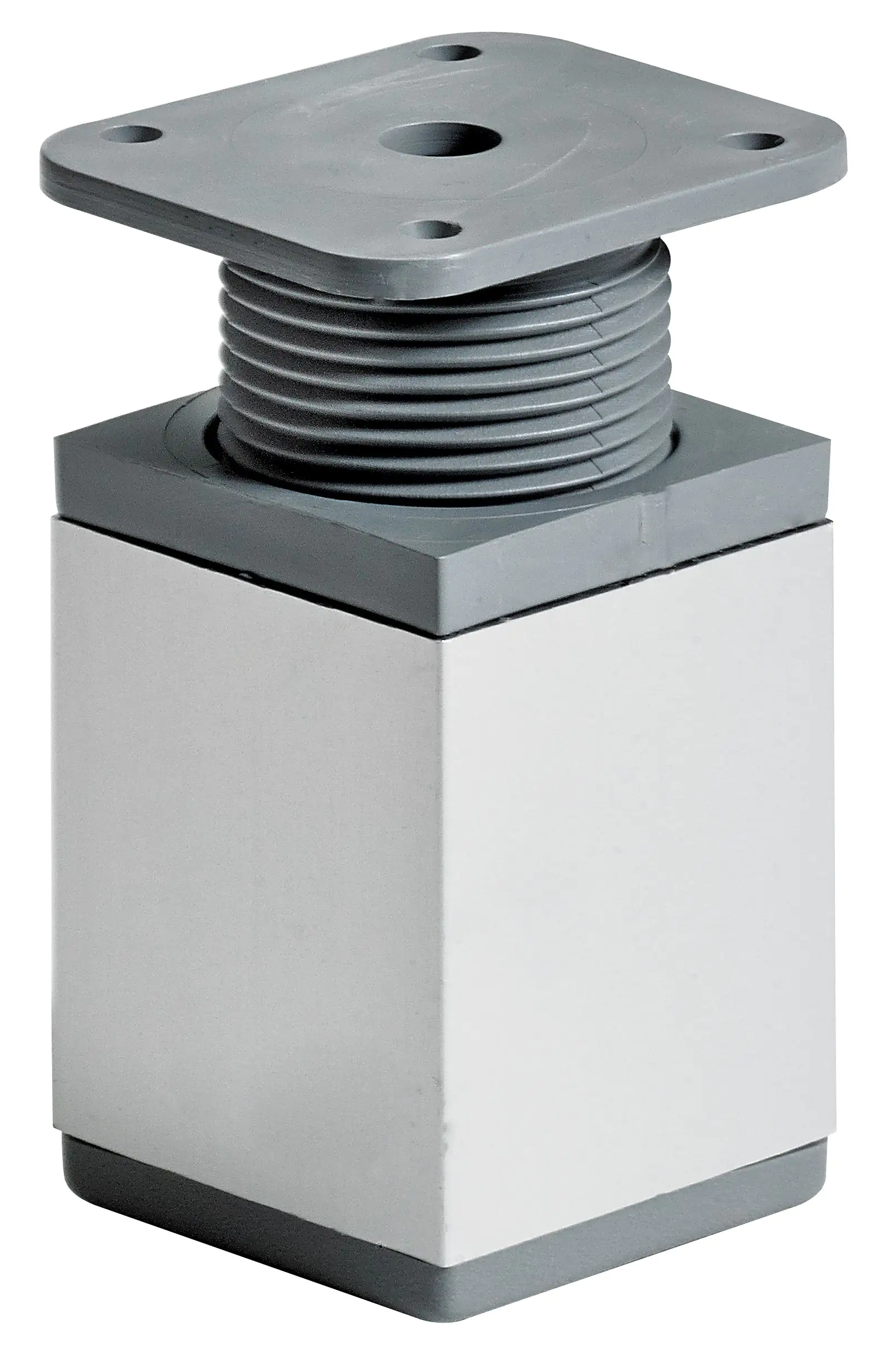 4008057185257 Hettich Möbelfuß 4,0 x 6,0 - 7,8 cm Aluminium-Optik - 1 Stück