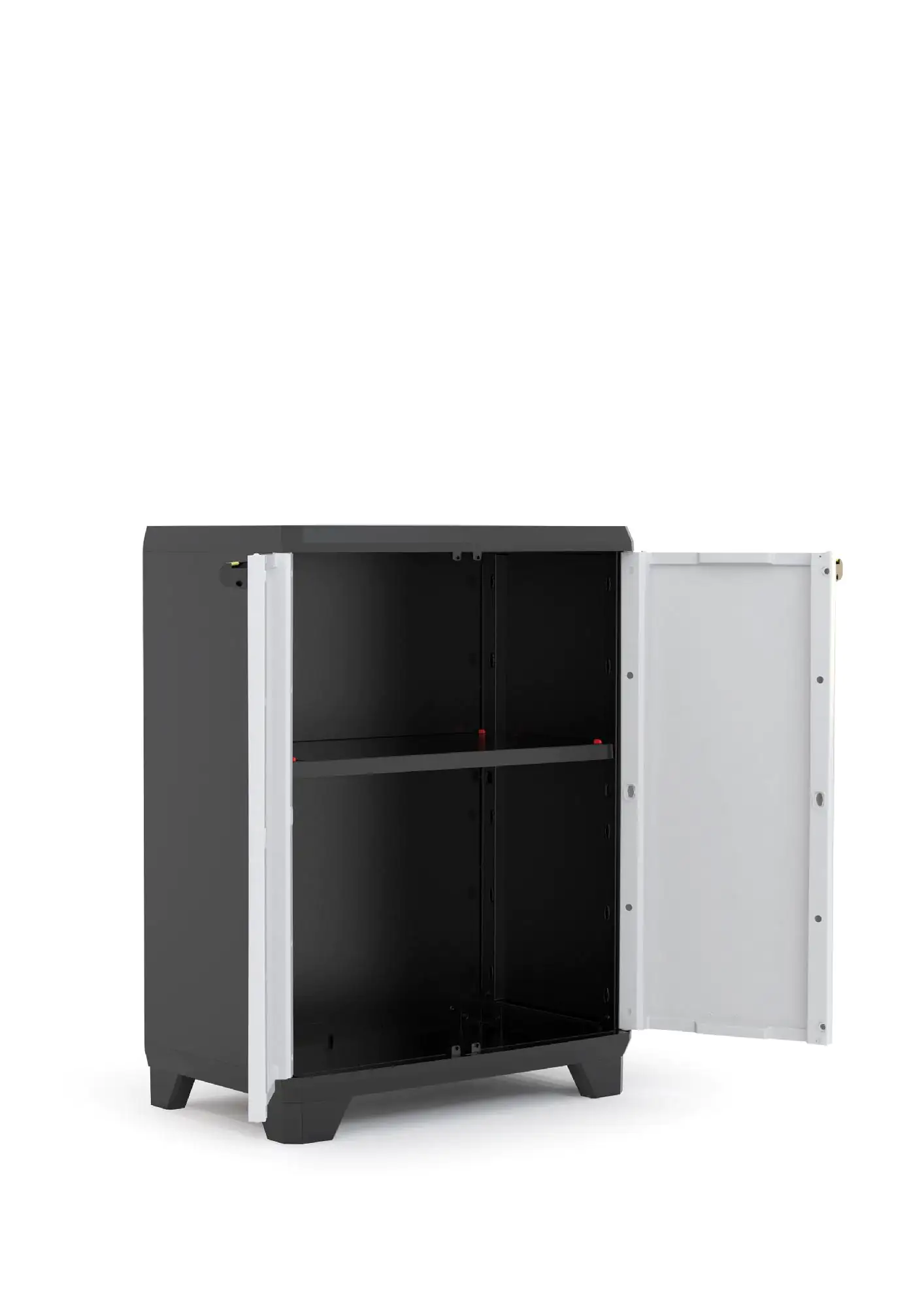 Kis Kunststoffschrank Linear Nieder 90 x 68 x 39 cm grau/schwarz