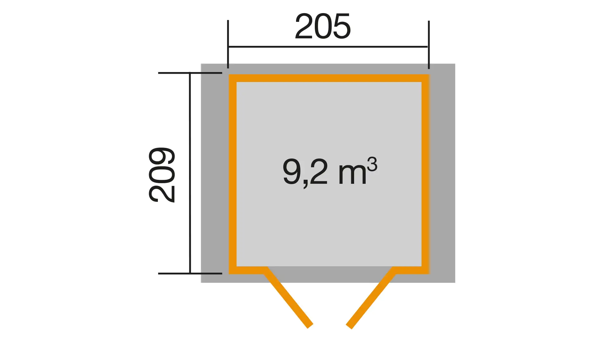 Weka Gartenhaus Zoey 296 x 205 cm anthrazit mit Fußboden