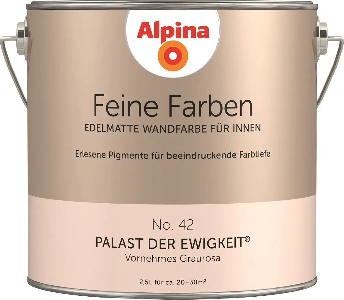 Alpina Feine Farben Wandfarbe No. 42 Palast der Ewigkeit - vornehmes graurosa 2,5 L