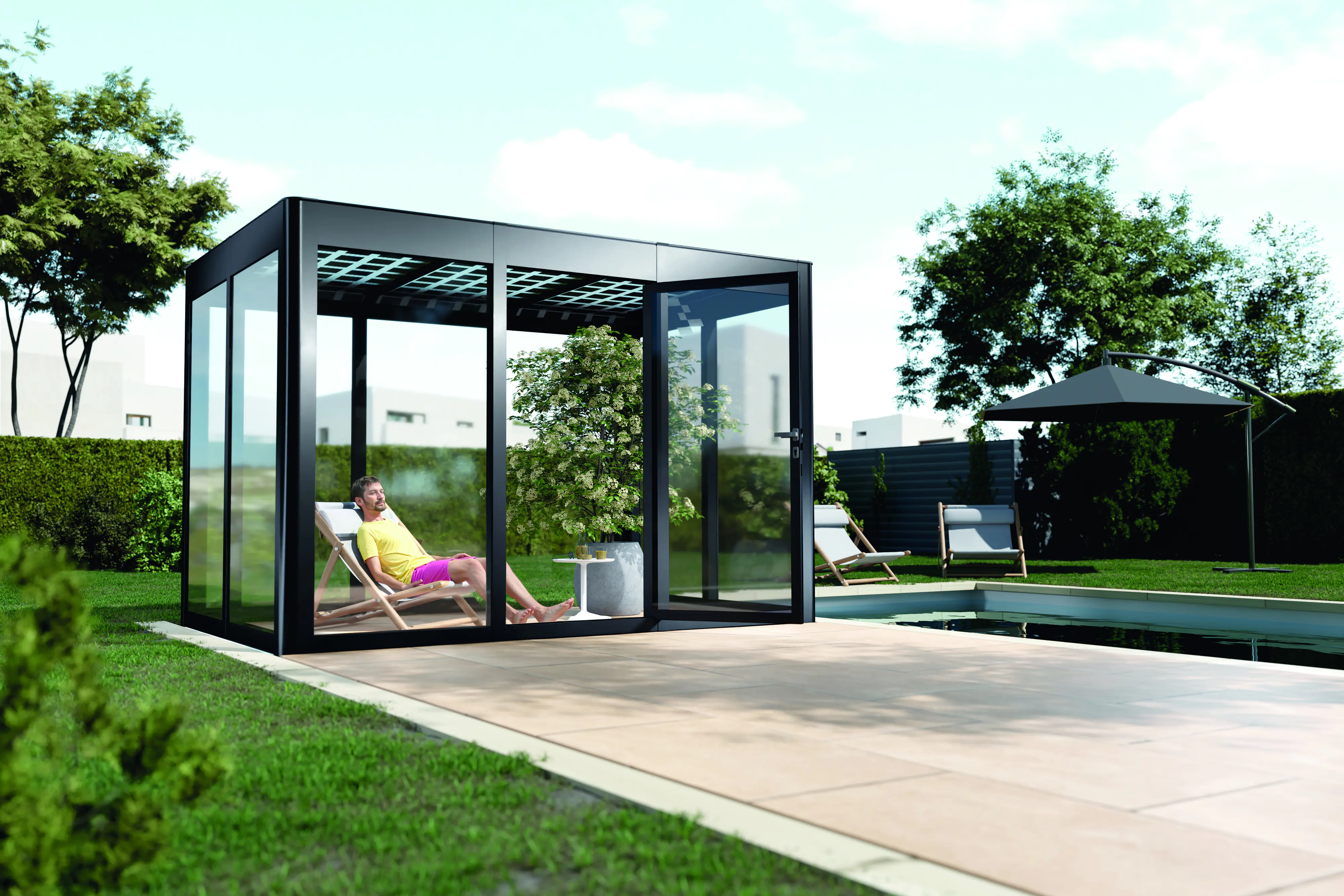 SunElements SunGarden Gartenhaus Energy 3.2 338 x 233 cm anthrazit-metallic