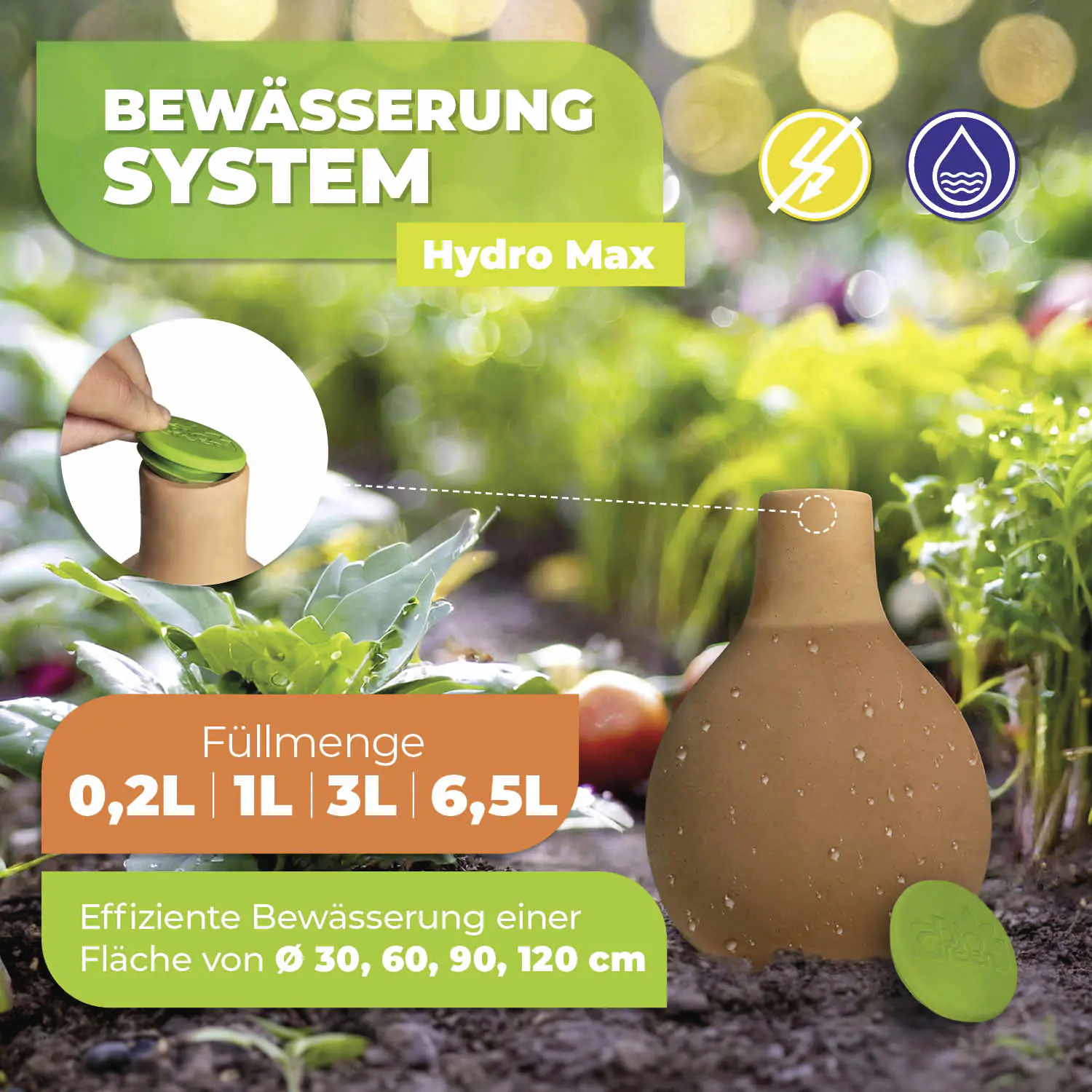 BioGreen Pflanzenbewässerung Olla Hydro Max XS 180 ml