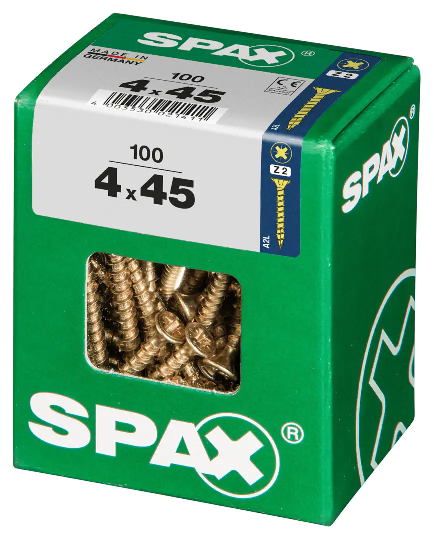 Spax Universalschrauben 4.0 x 45 mm PZ 2 - 100 Stk.