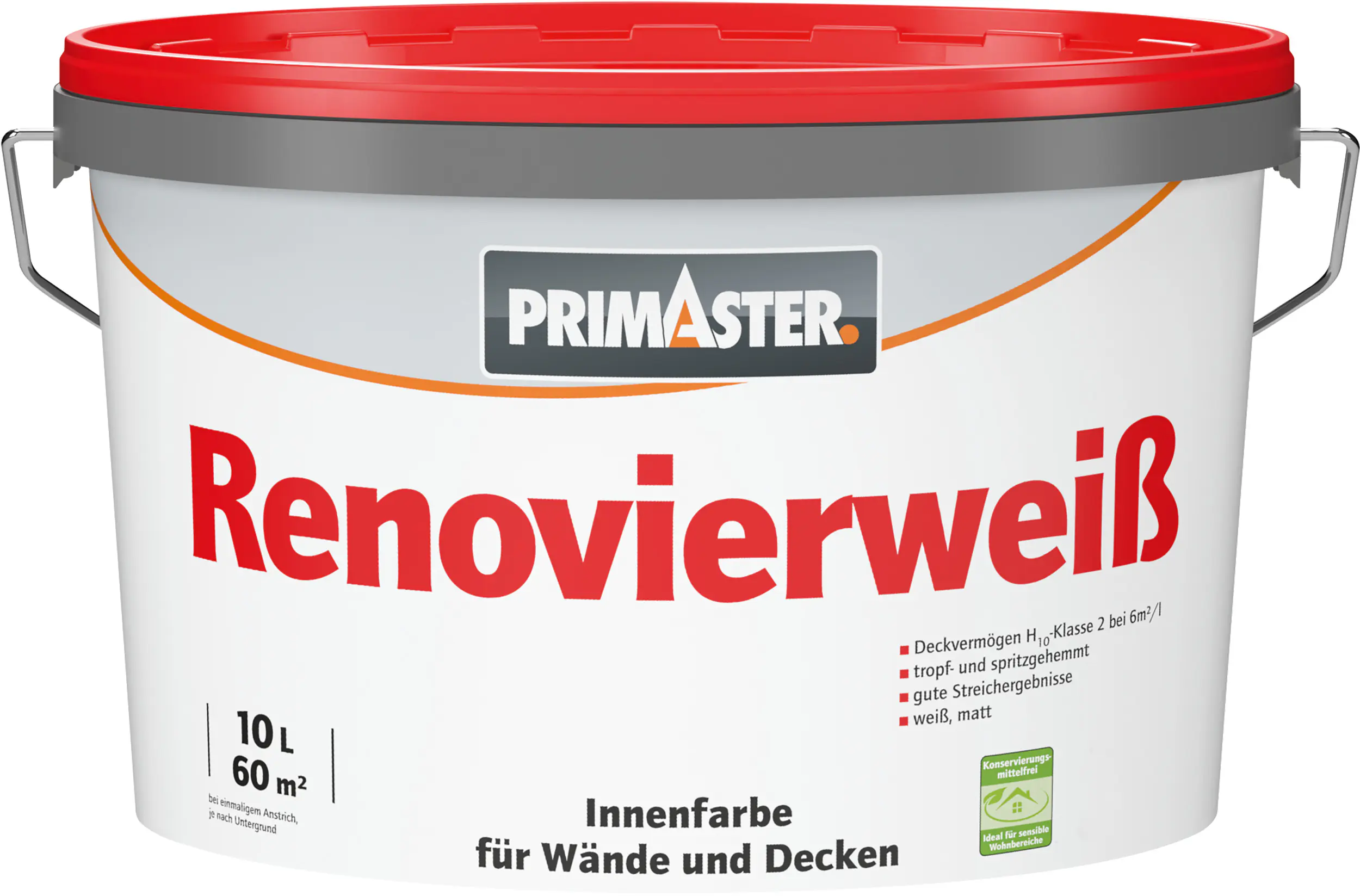 Primaster Renovierweiß Wandfarbe konservierungsmittelfrei 10 L Primaster Renovierweiß Wandfarbe konservierungsmittelfrei 10 L