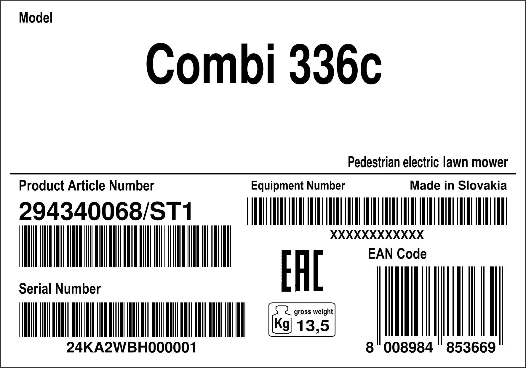 Stiga Elektro Rasenmäher COMBI 336 c 1.400 Watt, 34 cm Schnittbreite