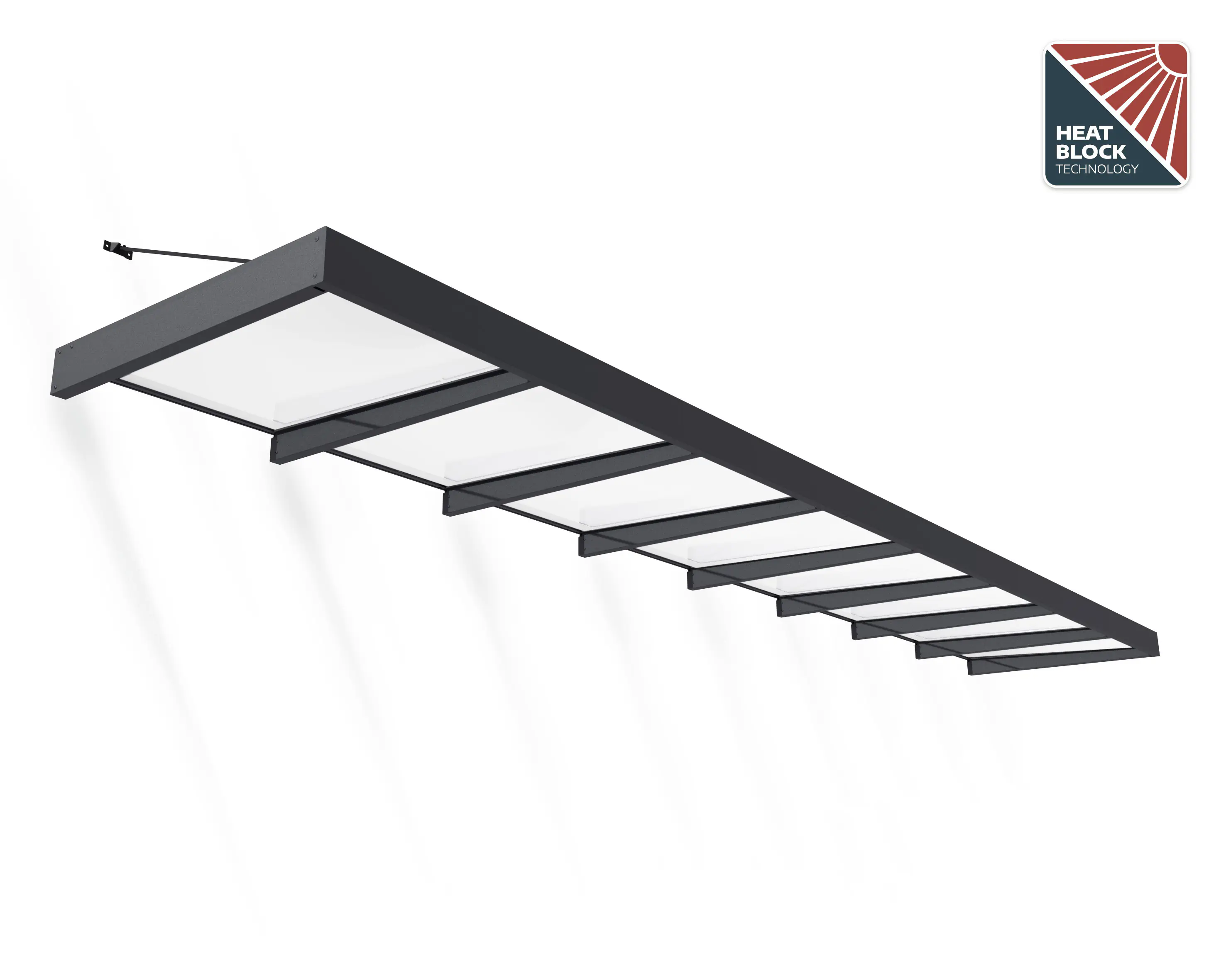 Canopia Vordach Sophia XL 8000 Grau Alu 750 x 140 cm