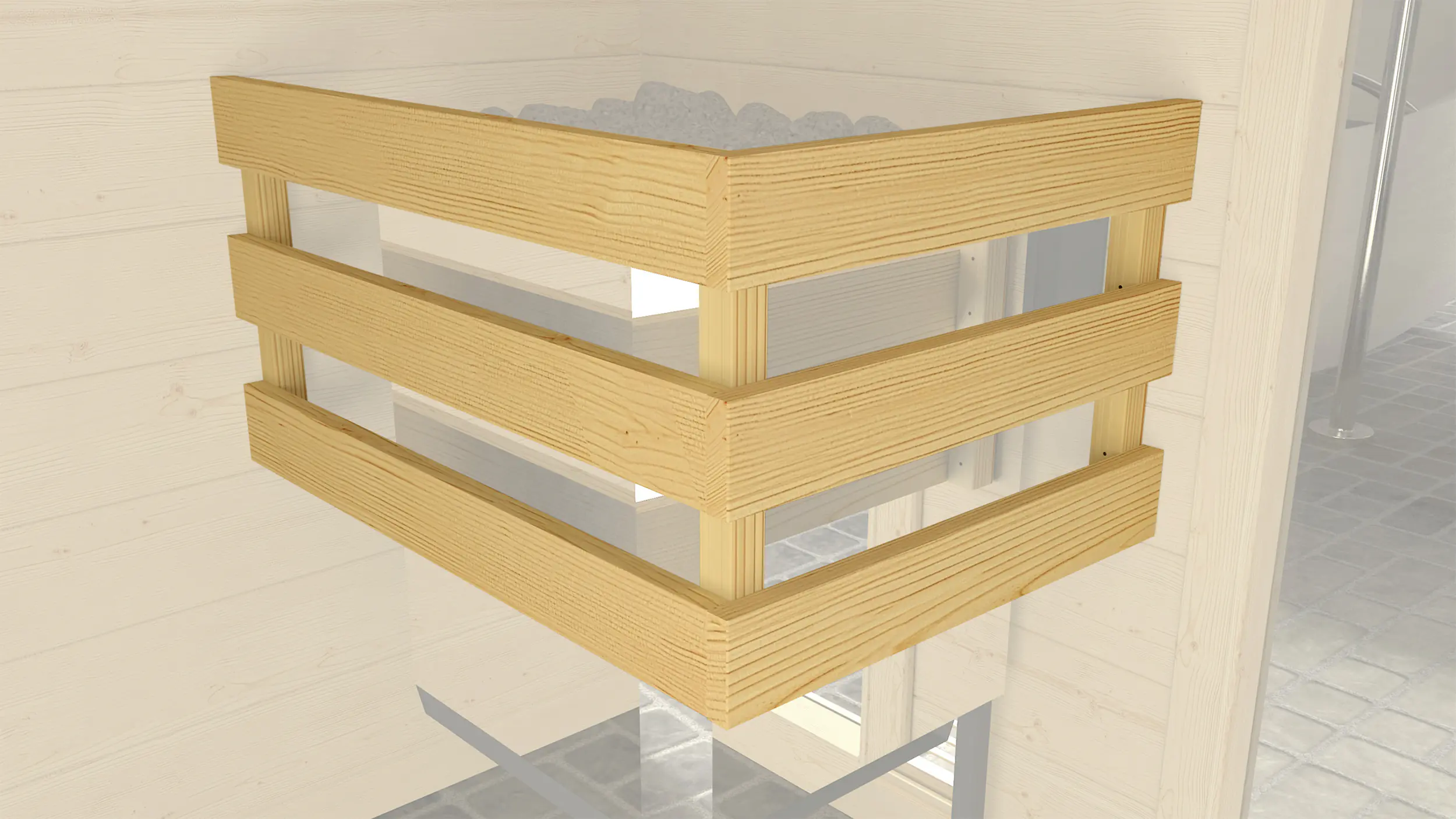 Weka Massivholz-Element-Sauna Laukkala 1 mit Glastür