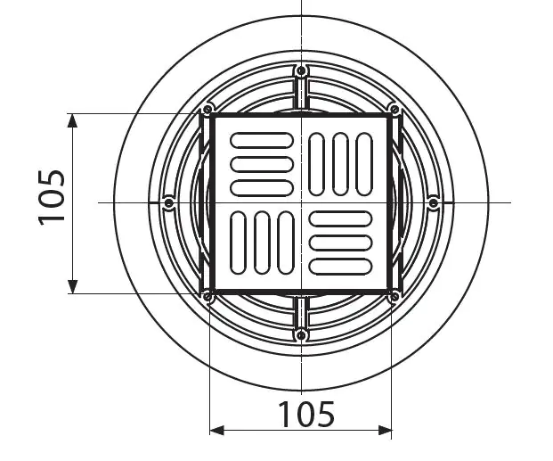 TrendLine Bodenablauf 10 x 10 cm senkrechter Ablauf