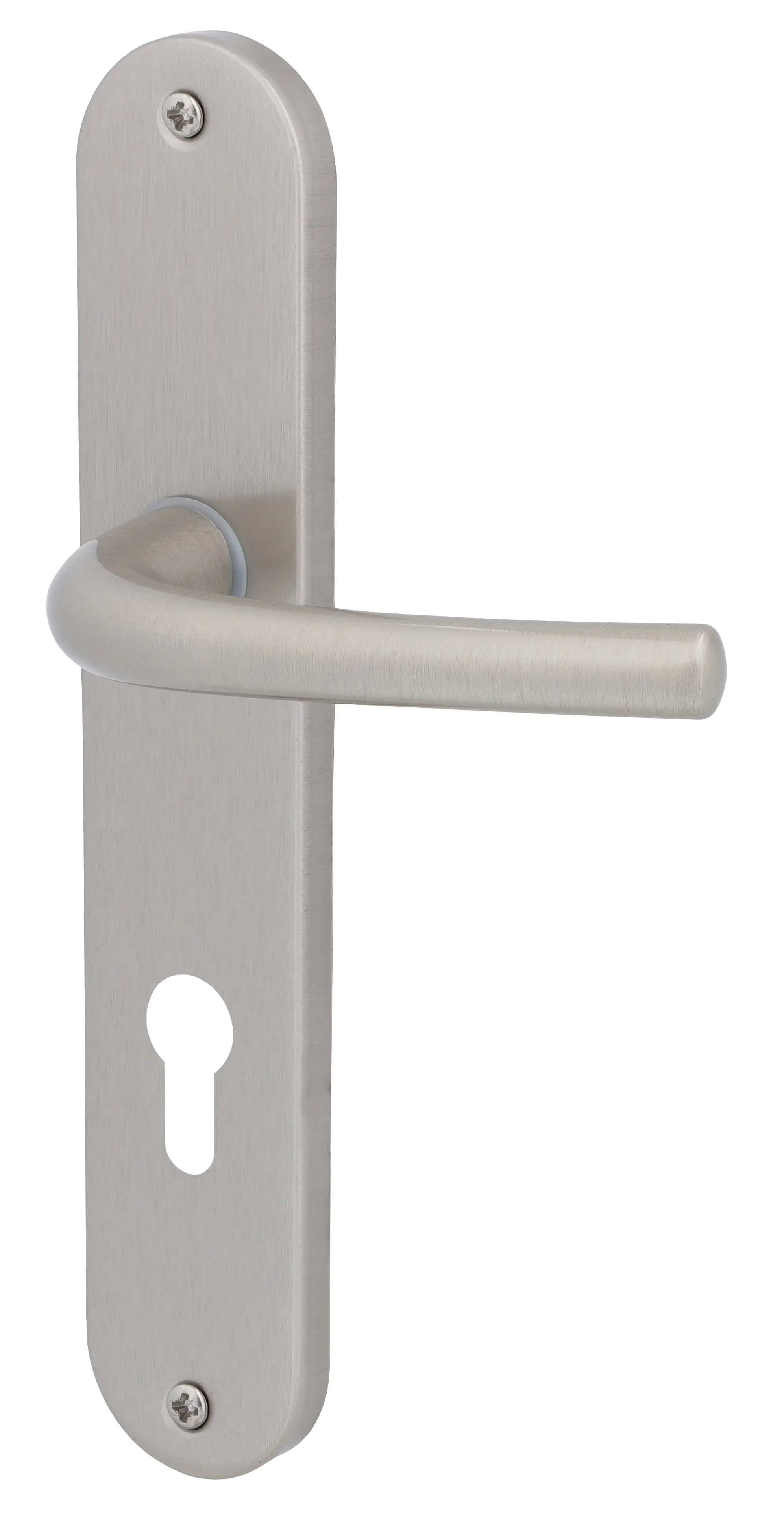 Alpertec PZ-Langschildgarnitur Marina Messing silber abgerundet