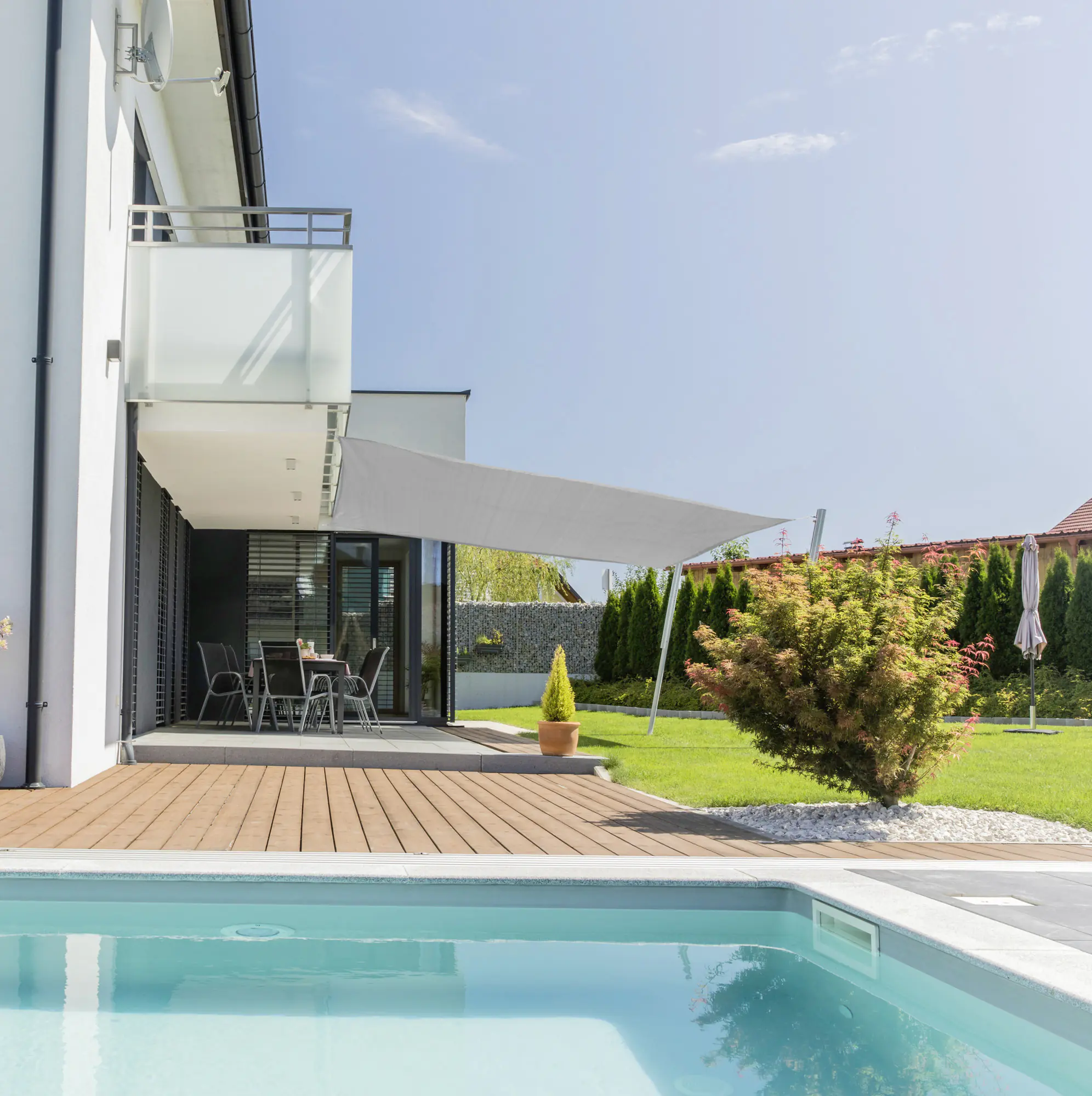 Windhager Sonnensegel Elba grau 3,6 x 3,6 m