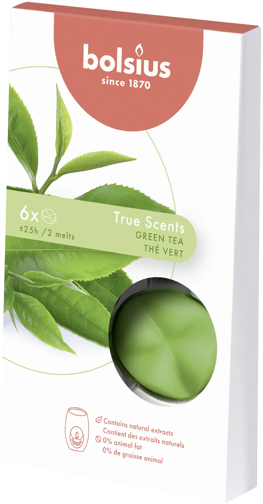 Bolsius True Scents - Wax Melts, Grüner Tee, 6er Pack