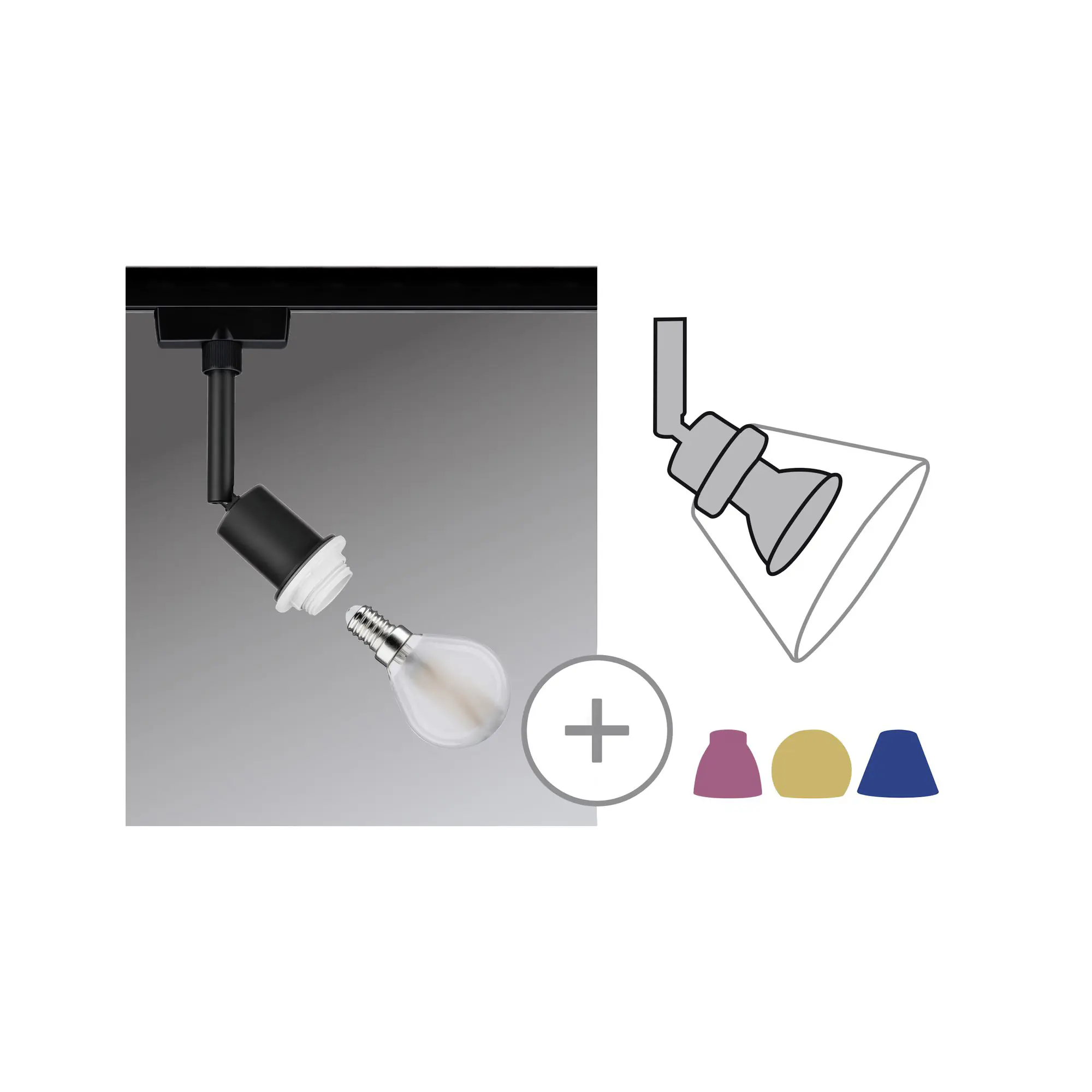 Paulmann URail DecoSystems Einzelspot E14 schwarz matt max. 20 W