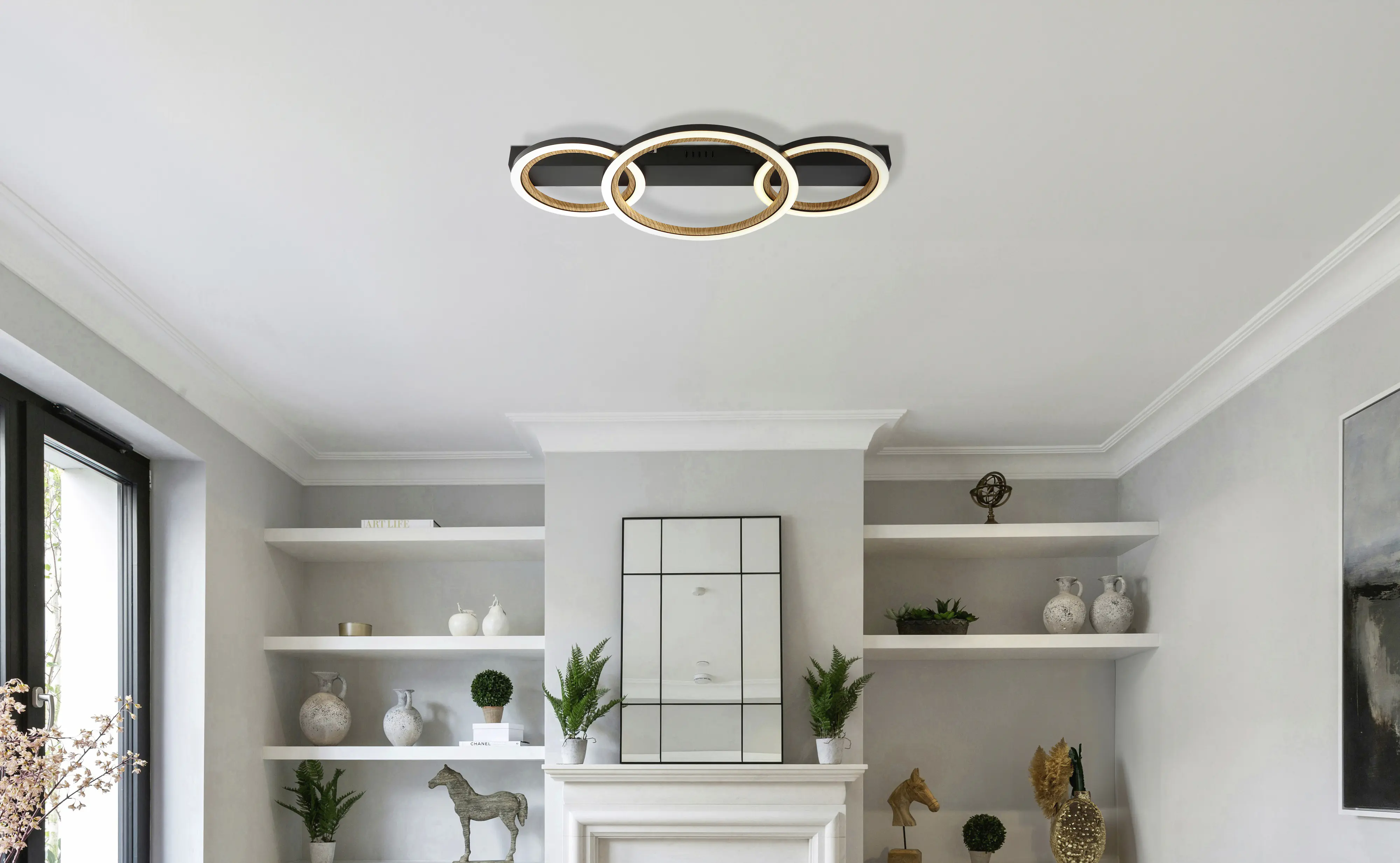 Globo Deckenleuchte Dakari I 58 x 30 cm schwarz warmweiß