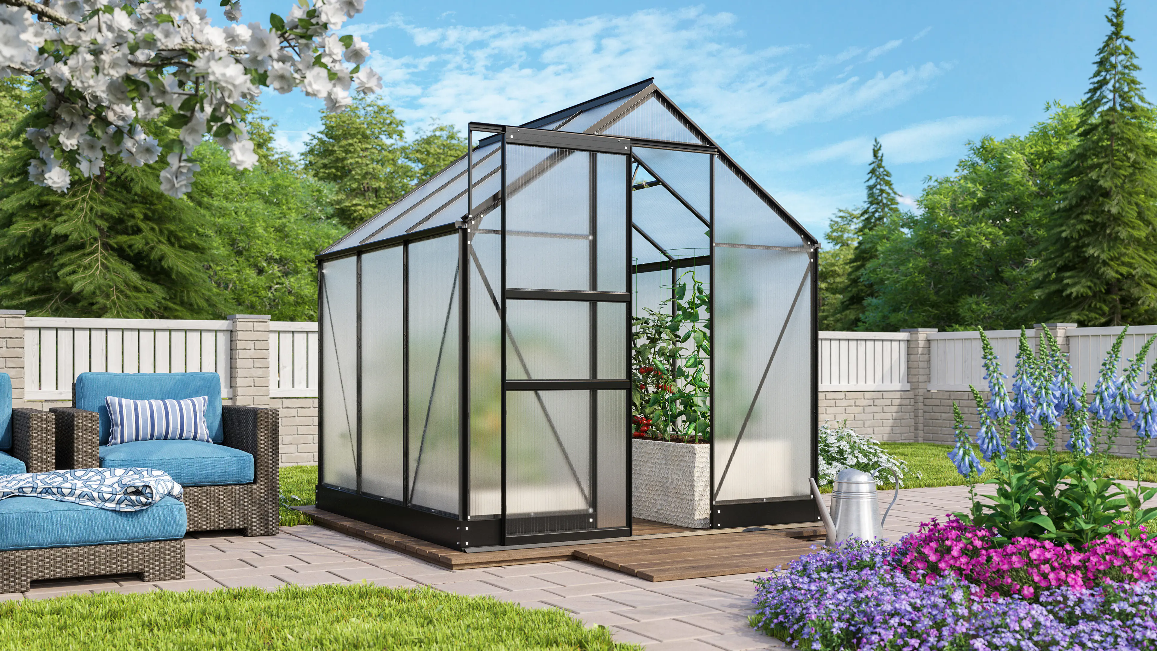 Vitavia Gewächshaus Apollo 3800 195 x 199 cm 6 mm Hohlkammerplatten