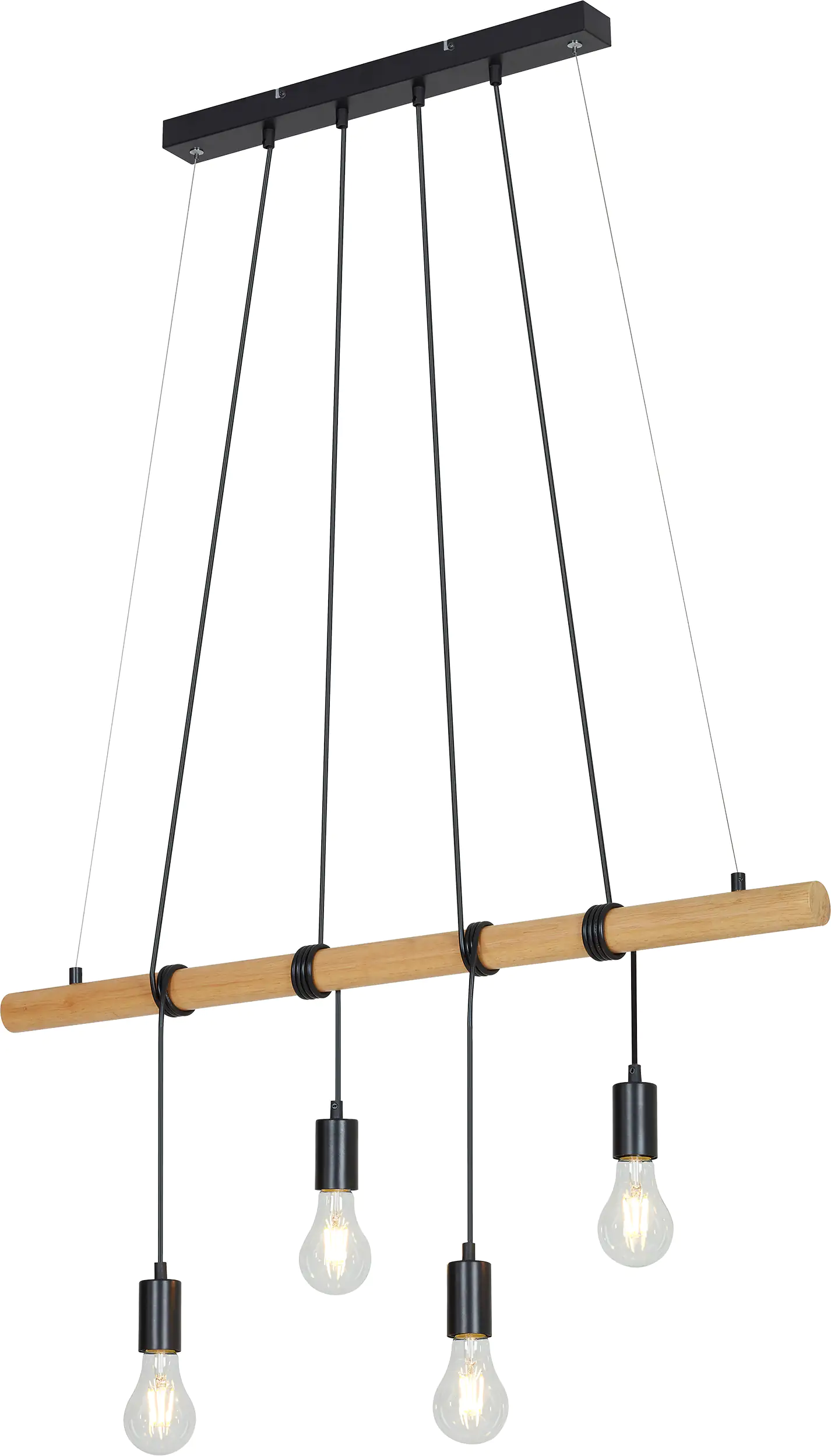 Di-Ka Pendelleuchte Bar 4-flammig Holz/Metall