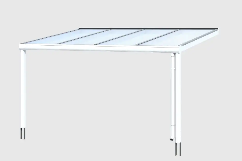 SKAN HOLZ Terrassenüberdachung Genua 434 x 257 cm Aluminium Weiß
