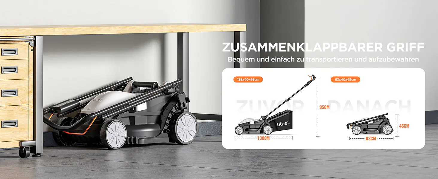Litheli Akku-Rasenmäher U20 20V, 33cm Schnittbreite, inkl. Akku 4.0Ah und USB-C Ladekabel Litheli Akku-Rasenmäher U20 20V, 33cm Schnittbreite, inkl. Akku 4.0Ah und USB-C Ladekabel