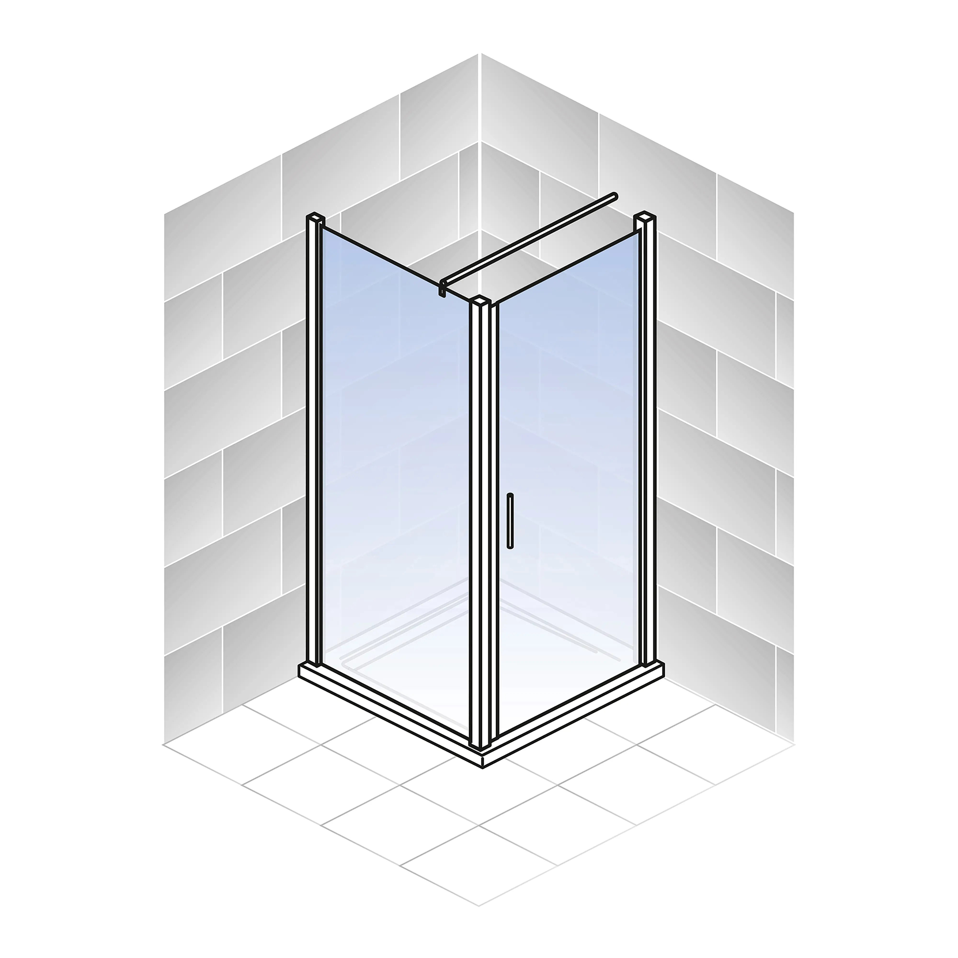 Schulte Drehtür Seitenwand 80 x 80 x 200 cm Toura