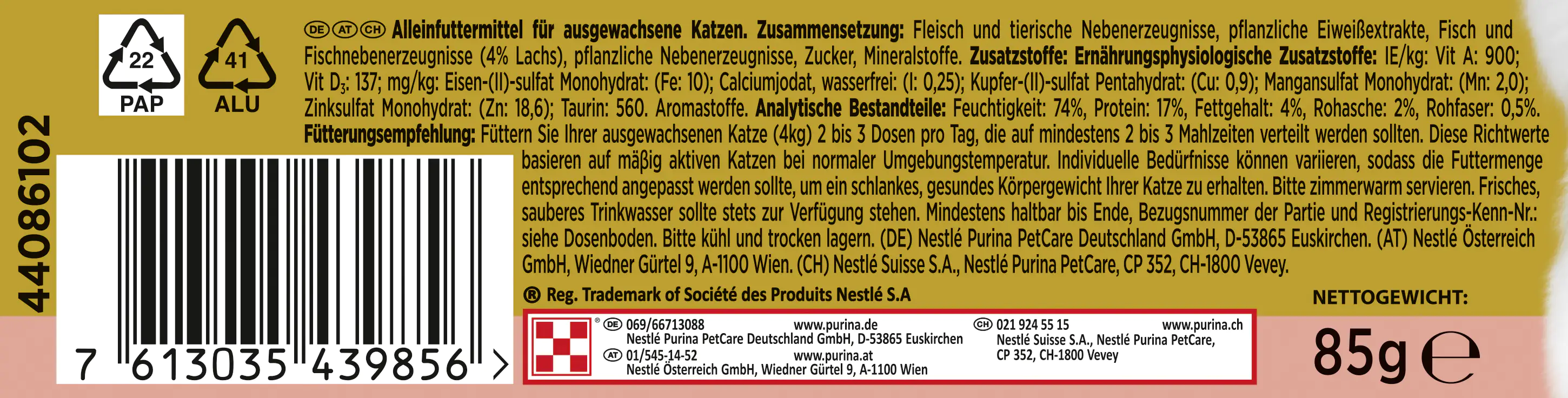 Gourmet Gold Raffiniertes Ragout mit Lachs 85 g Gourmet Gold Raffiniertes Ragout mit Lachs 85 g