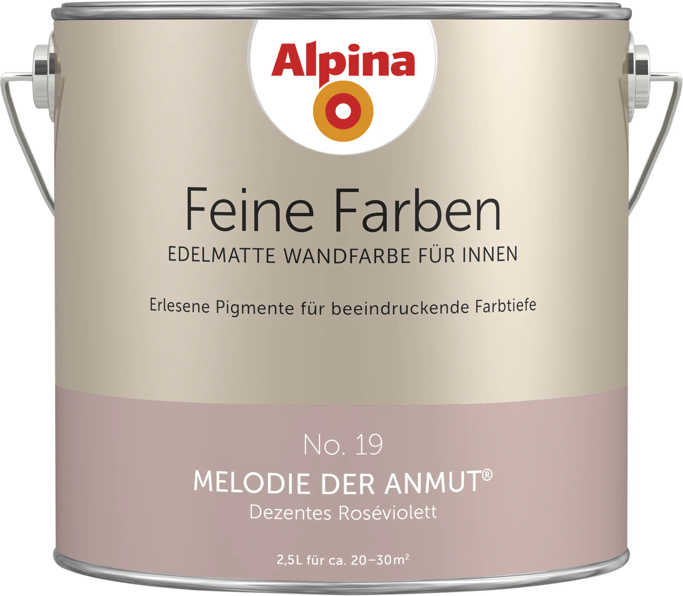 Alpina Feine Farben Wandfarbe No. 19 Melodie der Anmut - dezentes roséviolett 2,5 L