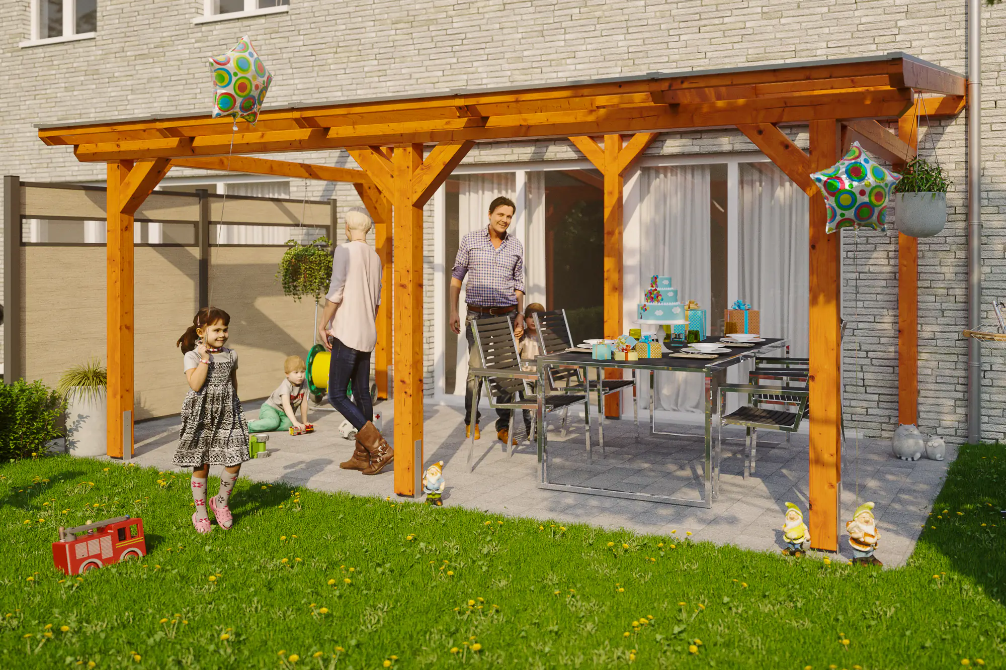 SKAN HOLZ Terrassenüberdachung Siena 541 x 250 cm Leimholz