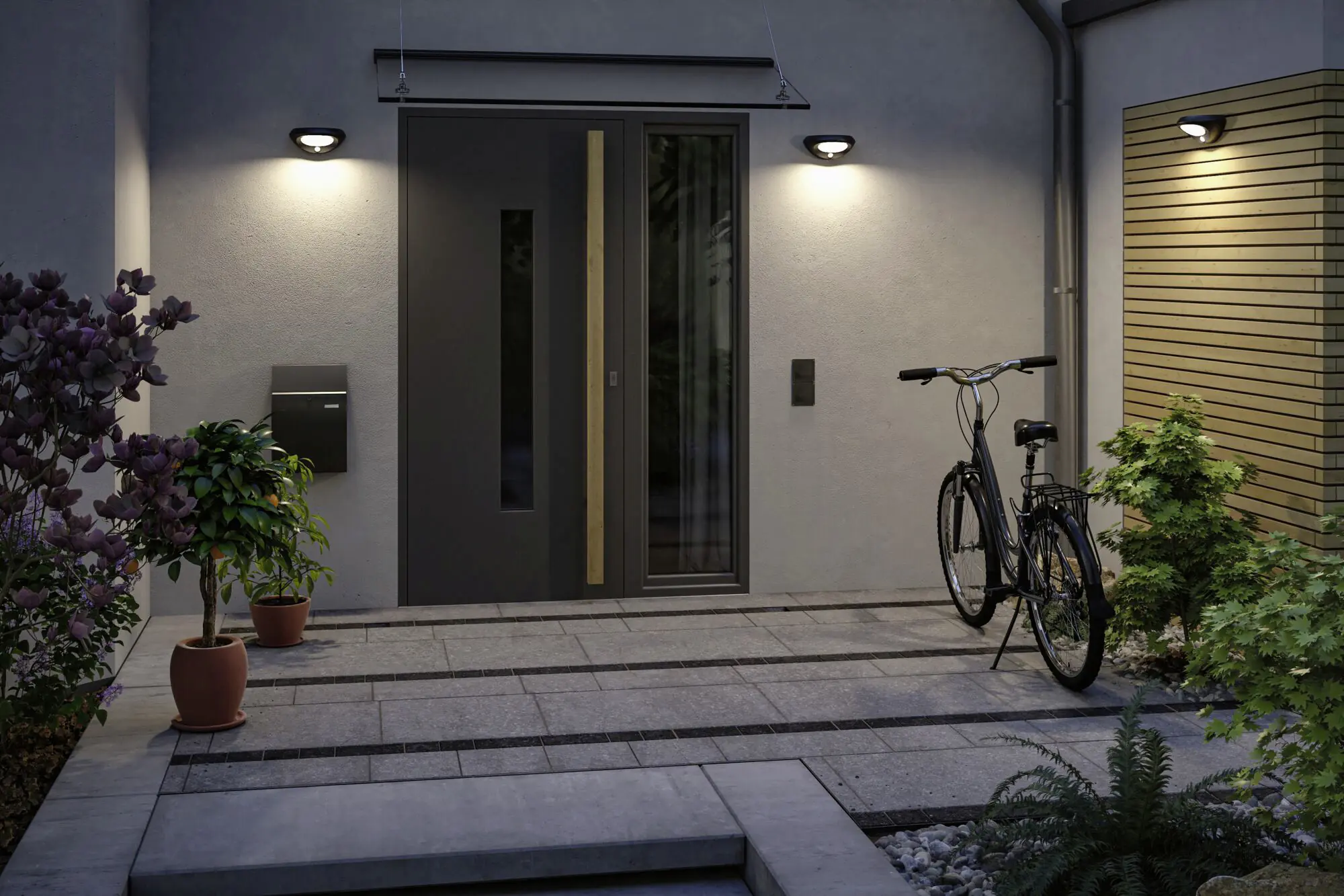 Paulmann Solar-Wandleuchte Soraya anthrazit warmweiß mit Bewegungsmelder