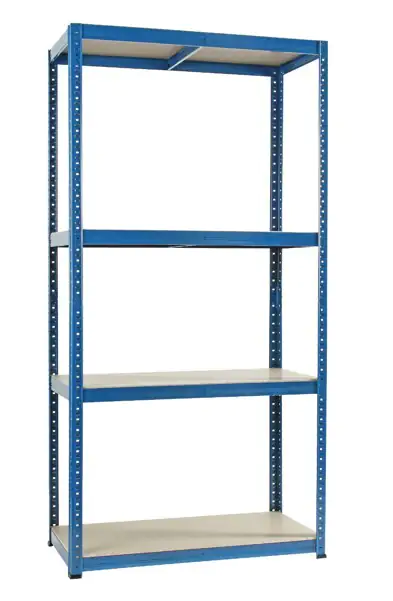 Metallsteckregal 180 x 90 x 45 cm 4 Holzböden 1060 kg gelocht Metallsteckregal 180 x 90 x 45 cm 4 Holzböden 1060 kg gelocht