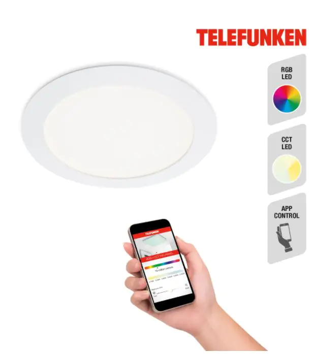 Telefunken LED Einbauleuchte Direkt Smart WiFiRG weiß Telefunken LED Einbauleuchte Direkt Smart WiFiRG weiß