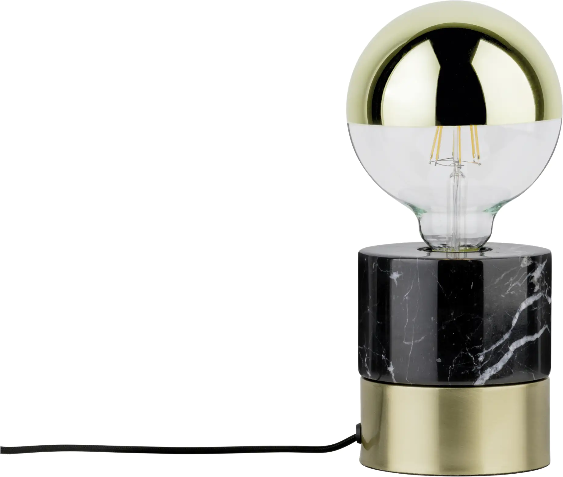 Paulmann Tischleuchte Neordic Vala E27, messing gebürstet, marmor, dimmbar