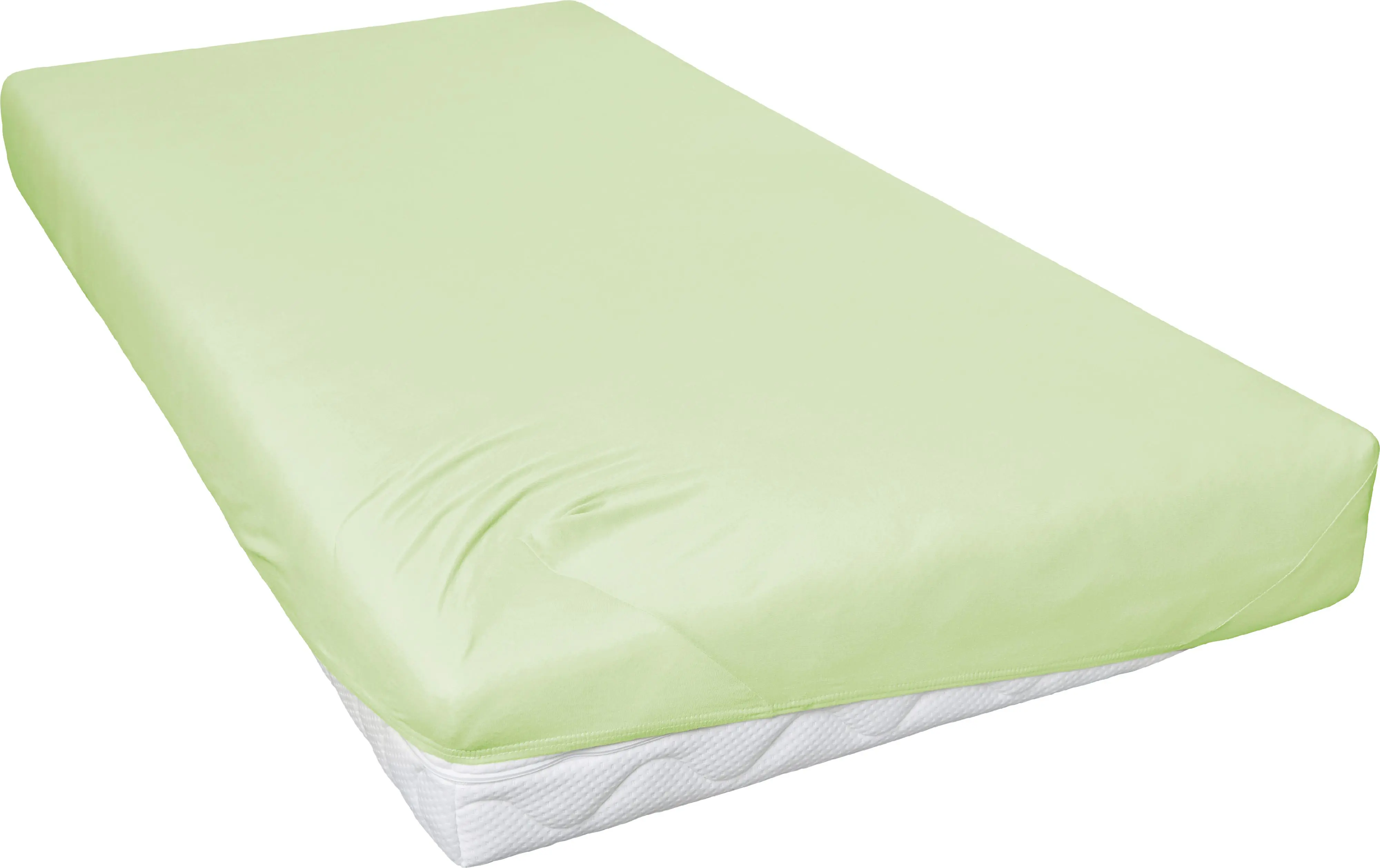 Mako Feinjersey Spannbettlaken 100 x 200 cm limone