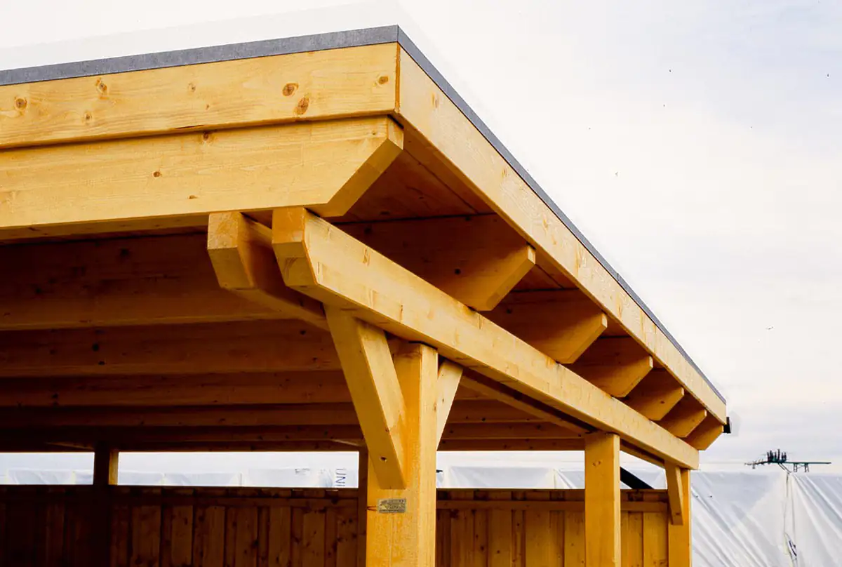 SKAN HOLZ Carport Emsland 404 x 846 cm mit Aluminiumdach, mit Abstellraum