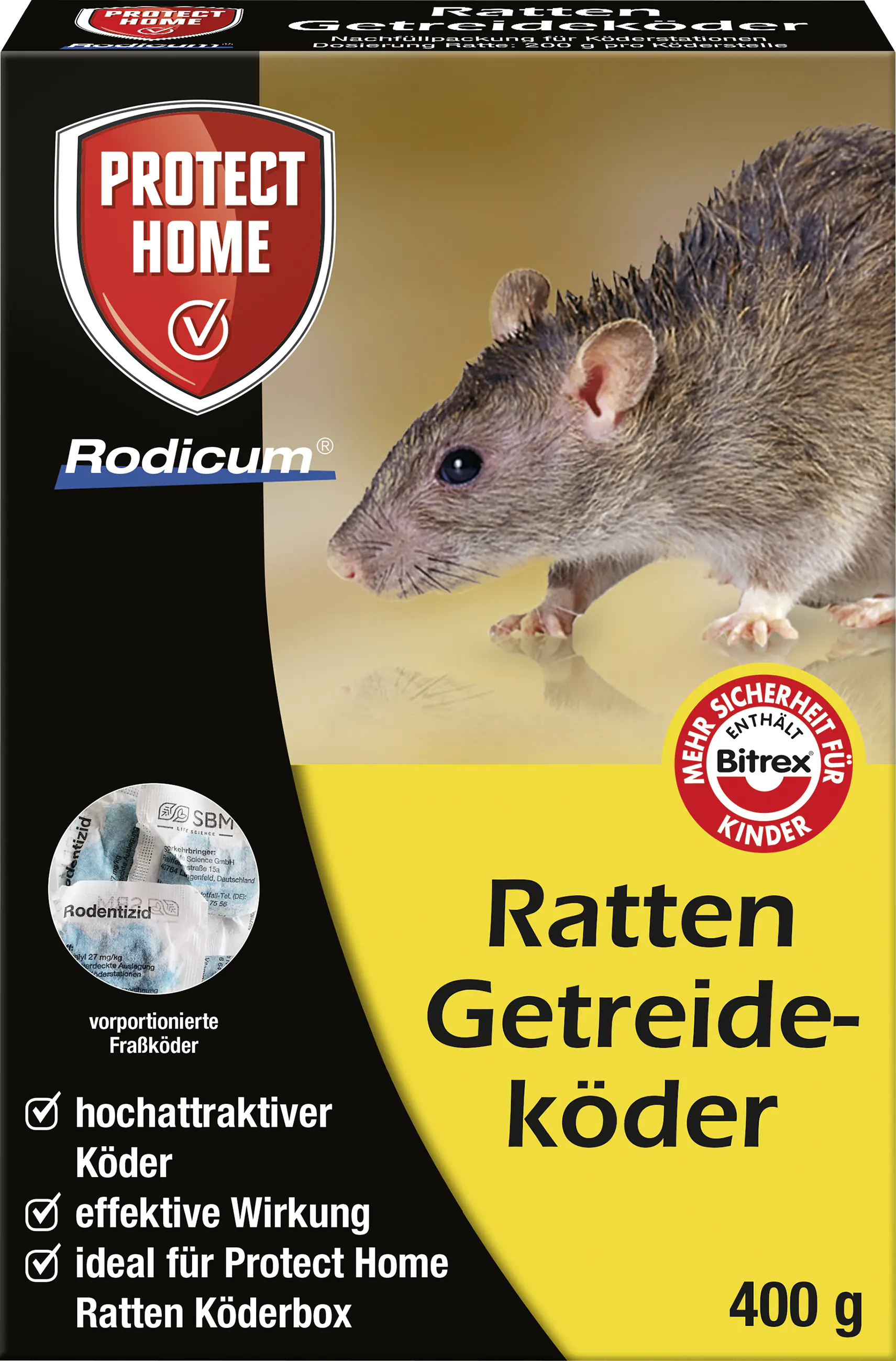 Protect Home Rodicum Ratten Getreideköder 400 g