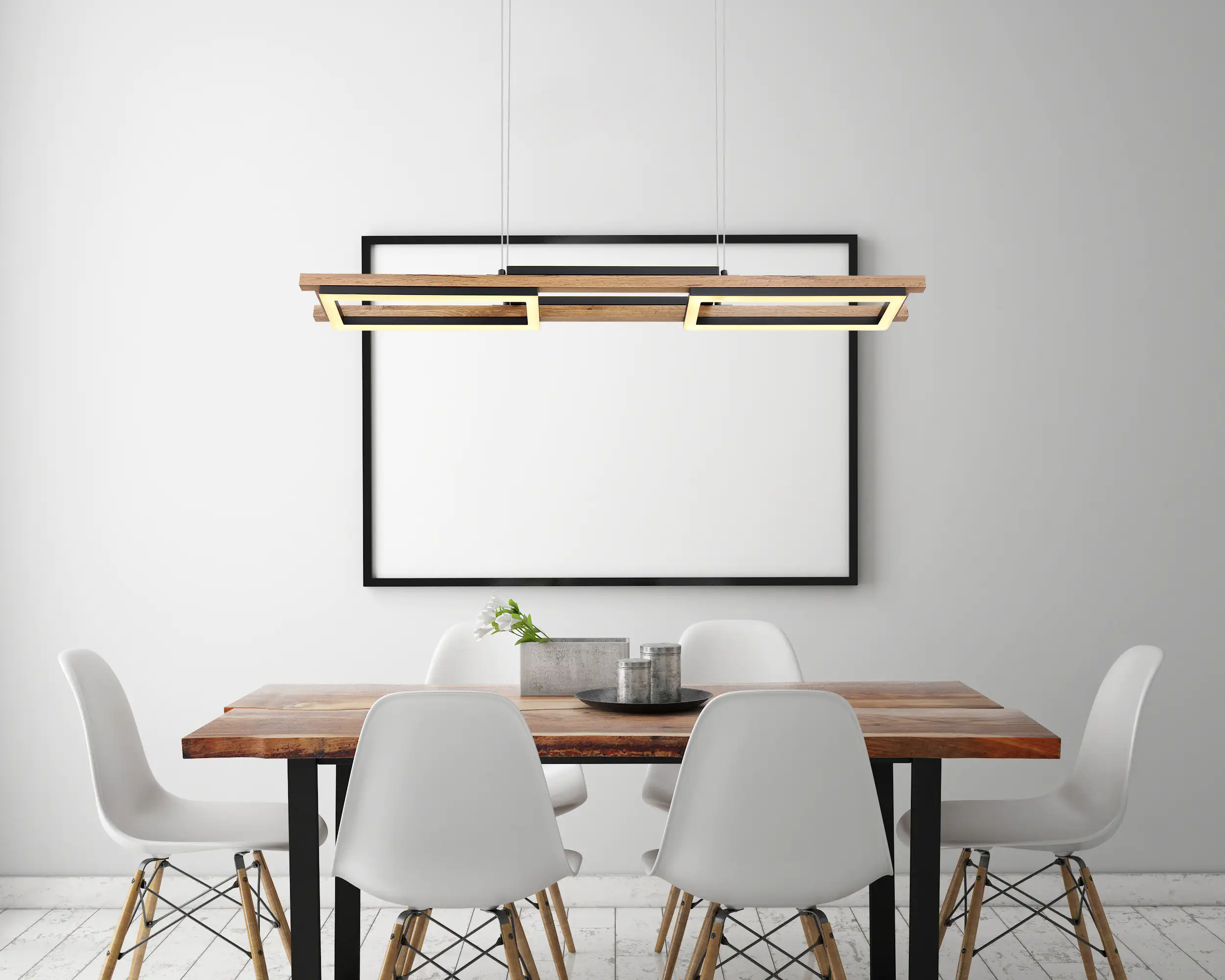 Globo LED Hängeleuchte Illa dunkelbraun-schwarz 100 x 13,5 cm warmweiß Globo LED Hängeleuchte Illa dunkelbraun-schwarz 100 x 13,5 cm warmweiß