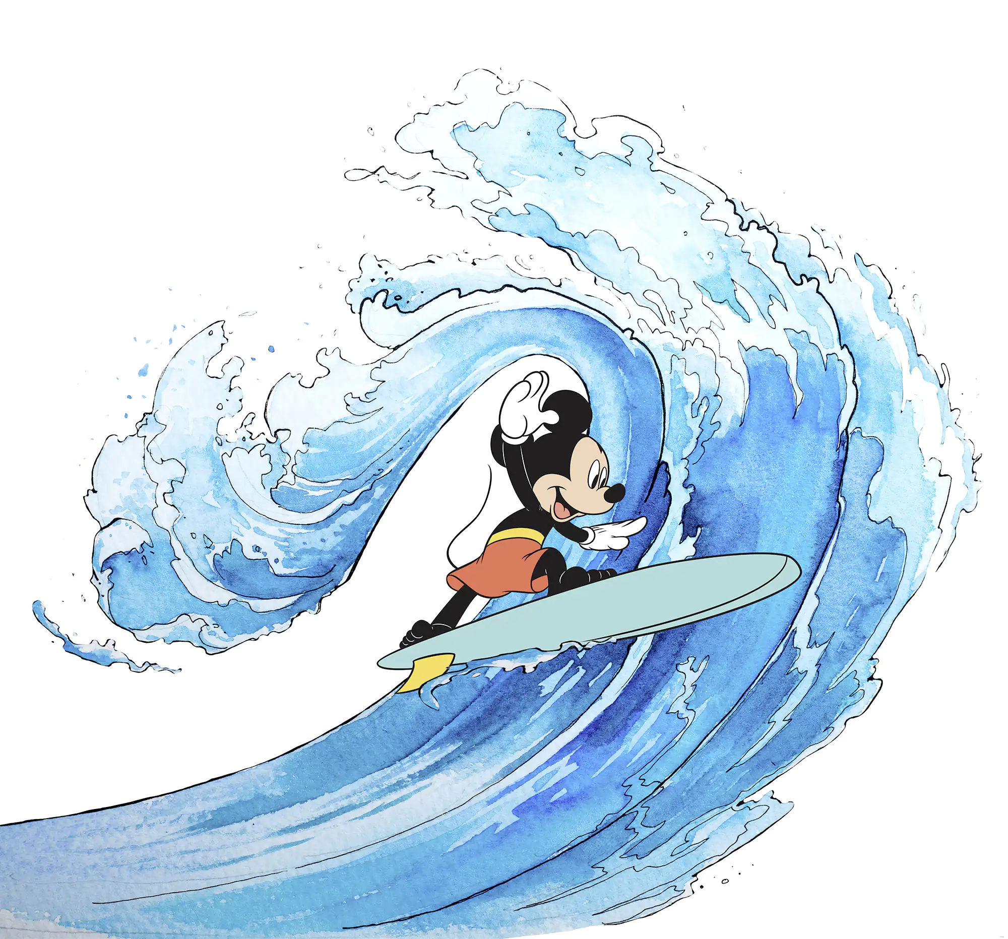 Komar Vlies Fototapete Mickey Surfing 300 x 280 cm Komar Vlies Fototapete Mickey Surfing 300 x 280 cm