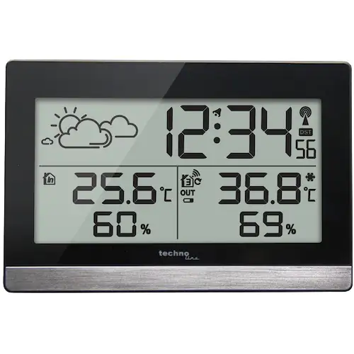 Technoline Wetterstation WS 9255 schwarz edelstahl