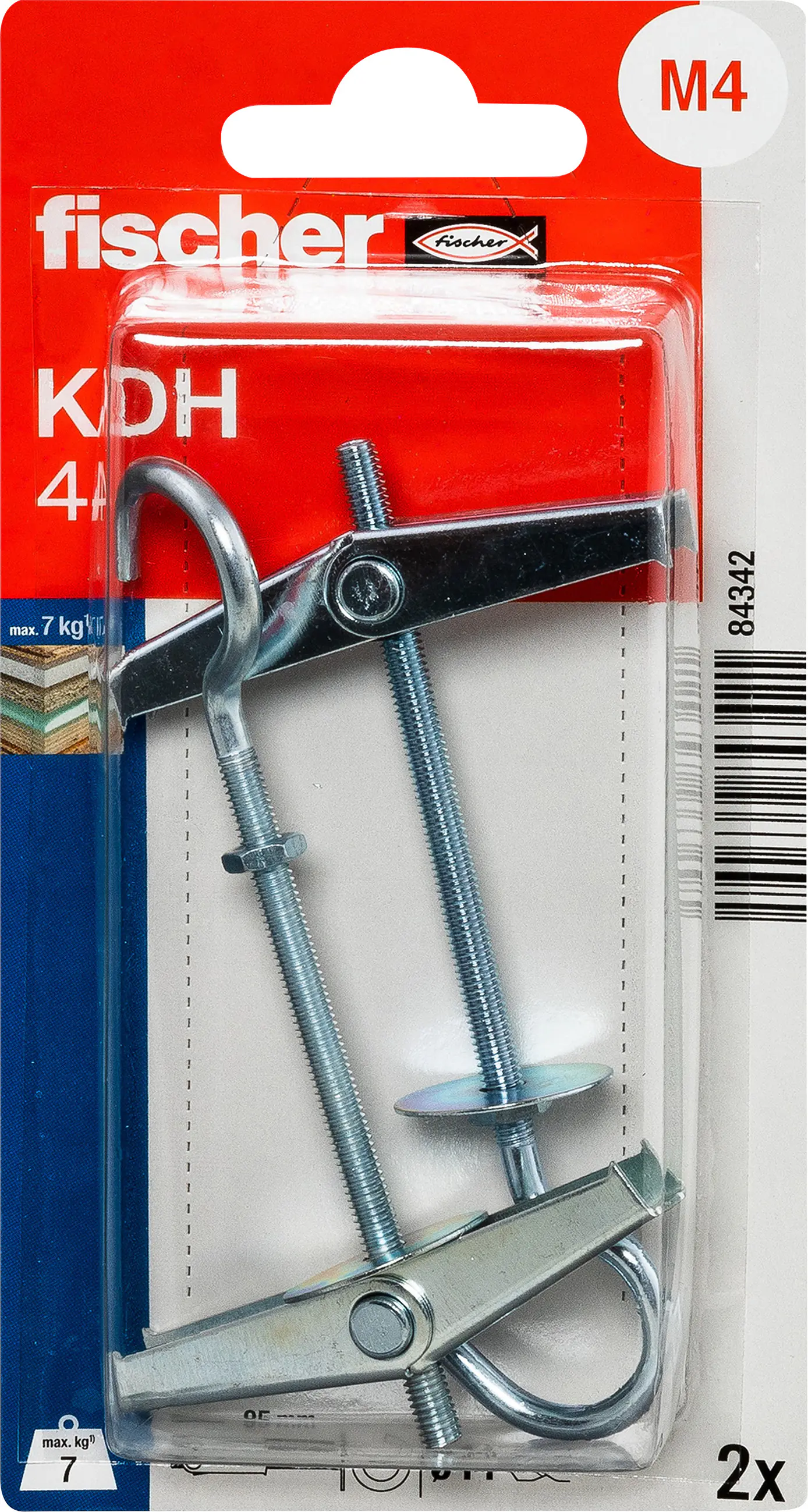 Fischer Kippdübel KDH 4 14 x 95 mm mit Haken  - 2 Stück