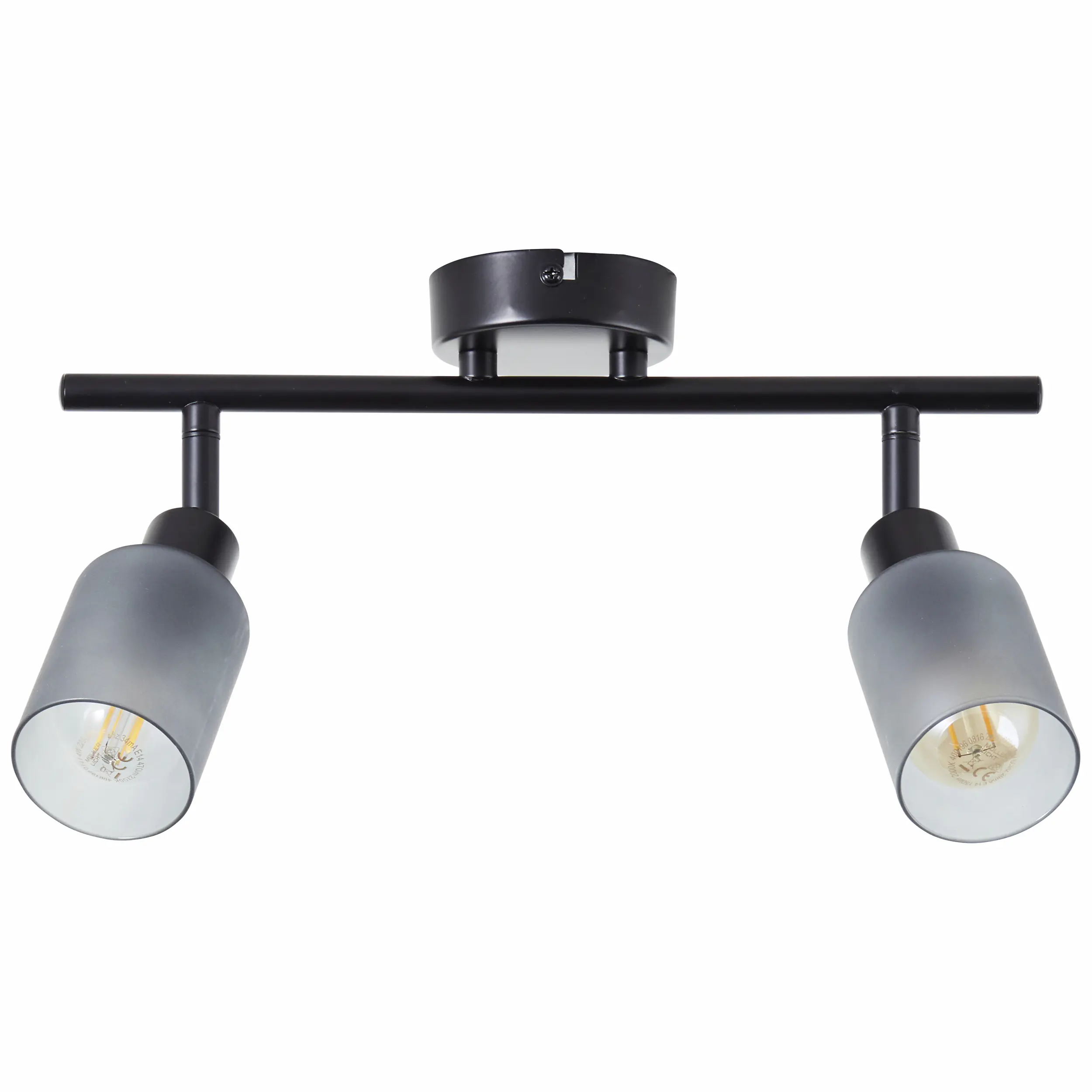 Brilliant Deckenstrahler Loralie 2er Spot Balken E14 schwarz rauchglas