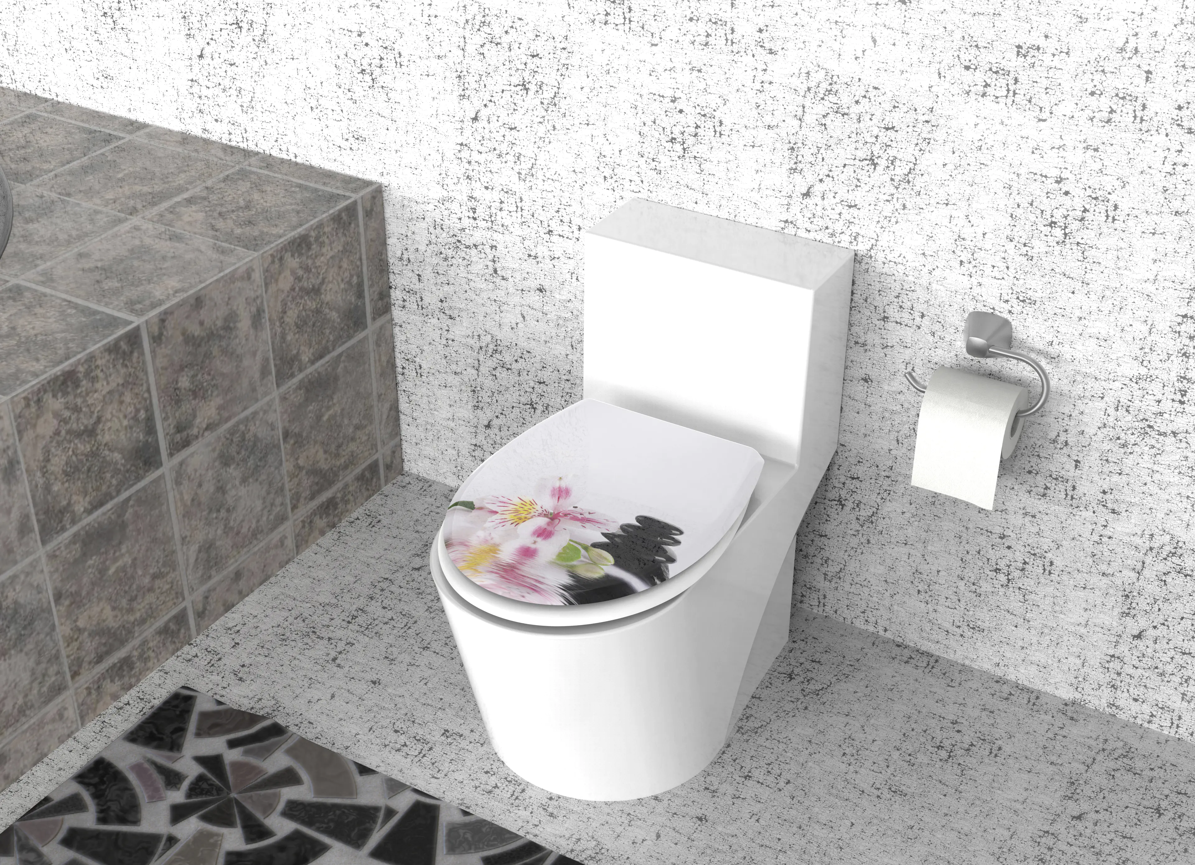 Duschwell Duroplast WC-Sitz Lilie